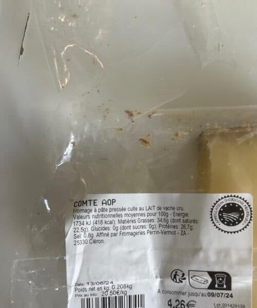 Comté packshot