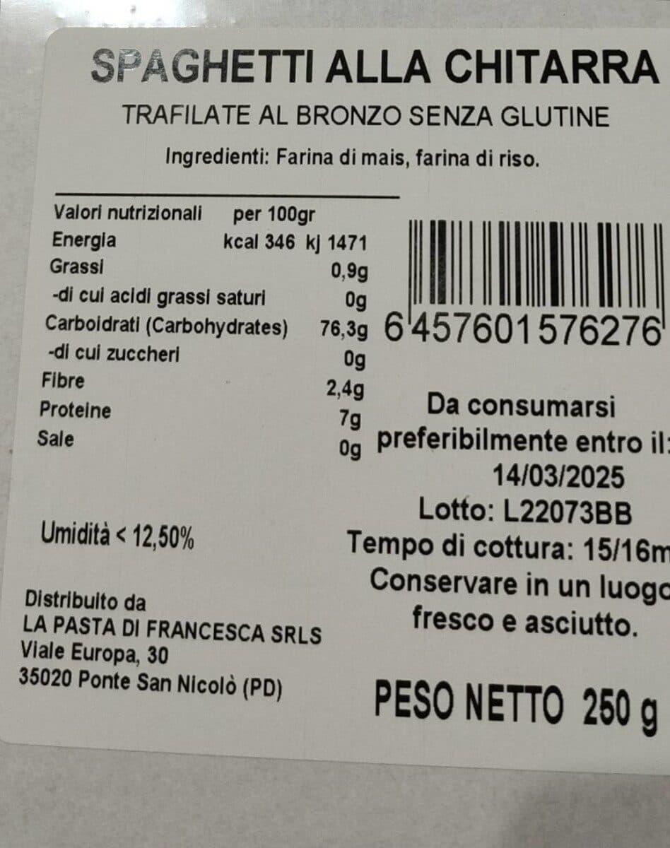 La pasta di Francesca Spaghetti alla chitarra packshot