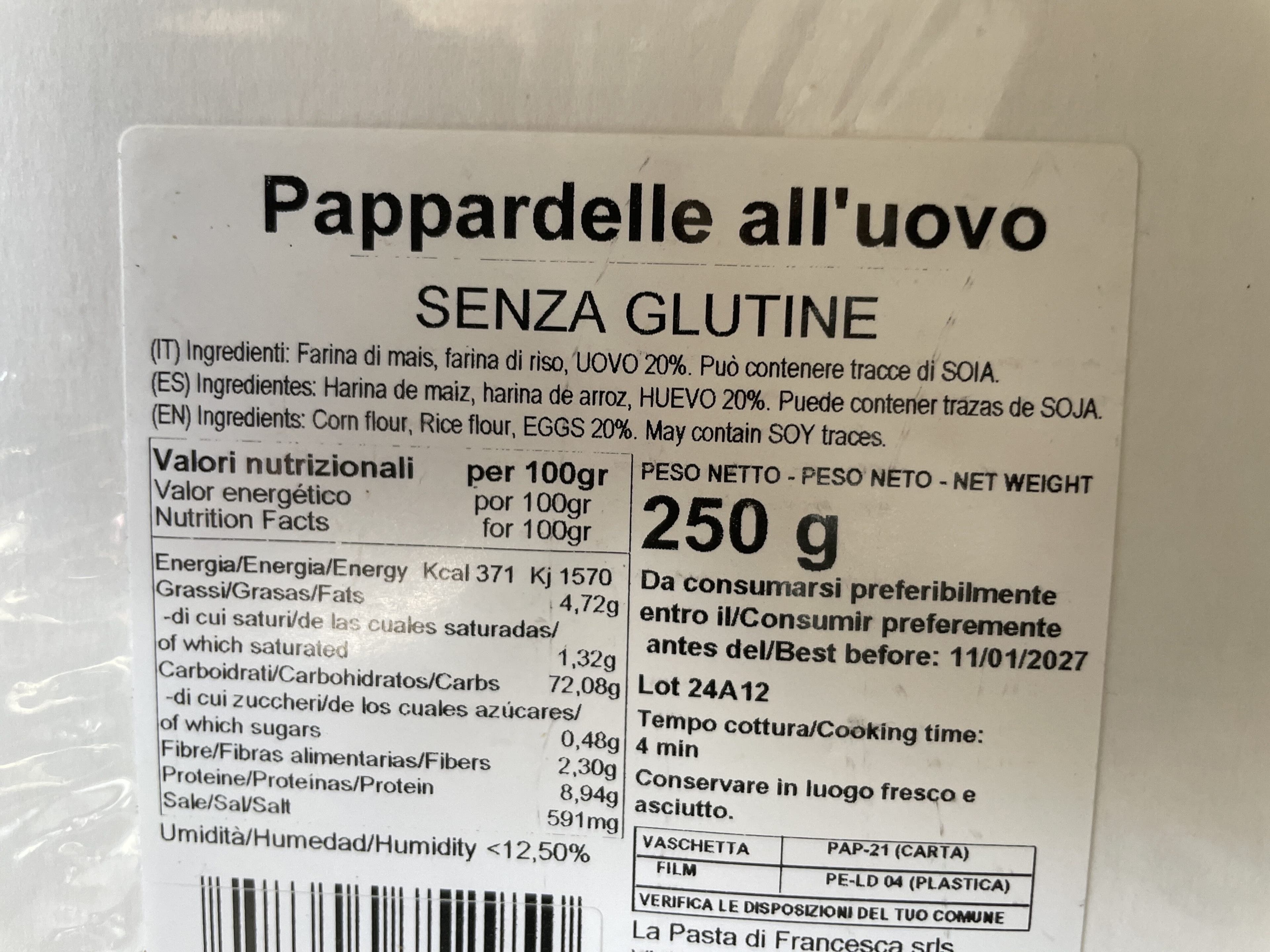 La pasta di Francesca La pasta di Francesca-pasta all'uovo senza glutine packshot