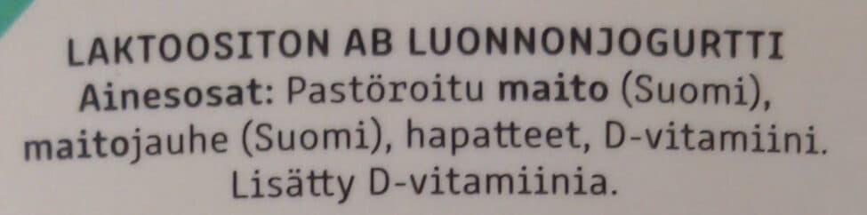 SataMaito AB luonnonjogurtti packshot