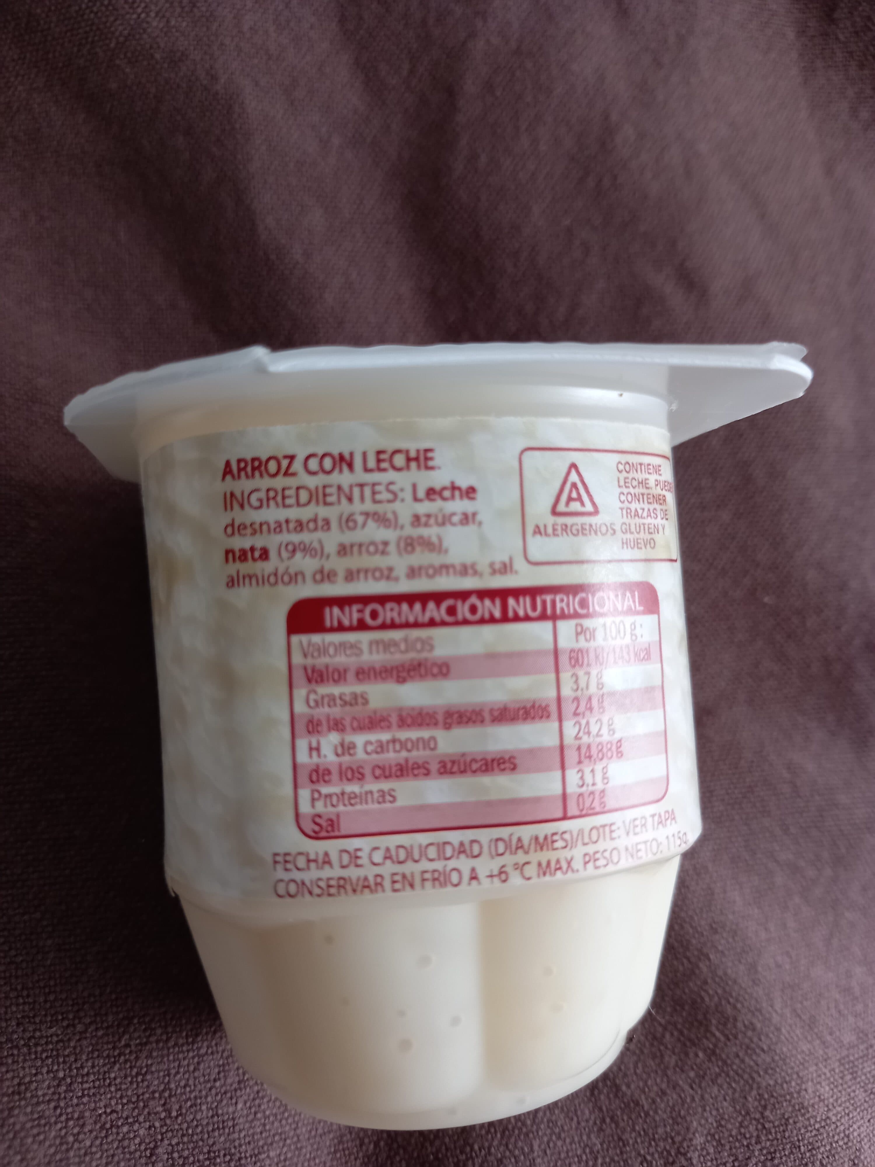 Hacendado Arroz con leche packshot