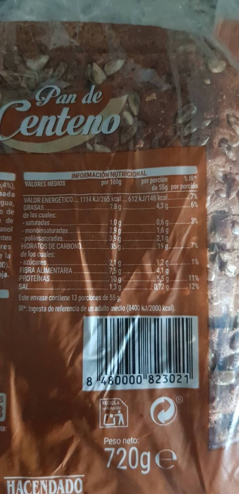 Hacendado Pan de centeno packshot