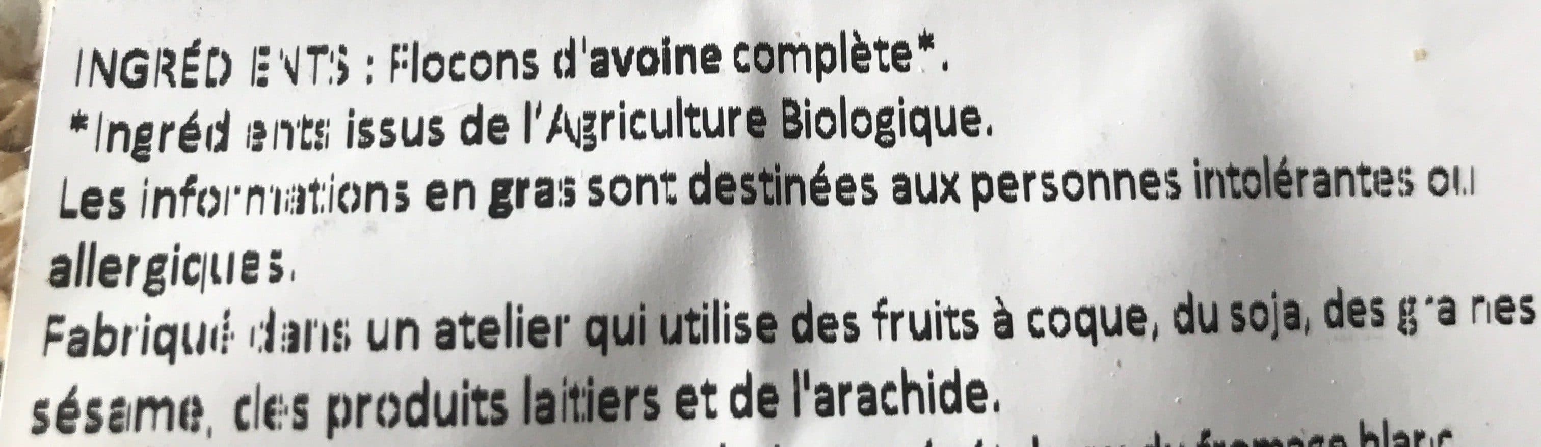 Terres et Céréales Bio Flocons d'Avoine (complète) packshot