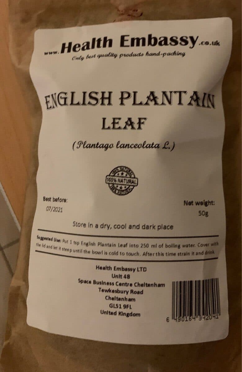 English Plantain leaf packshot