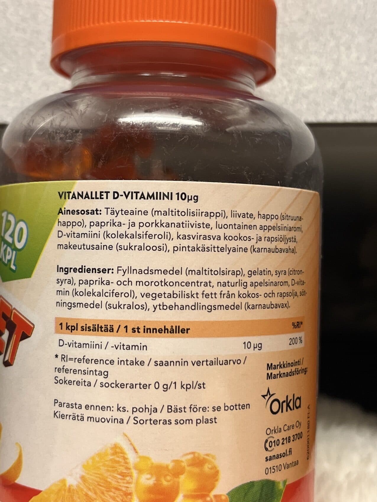 Sana-sol D-vitamiini packshot