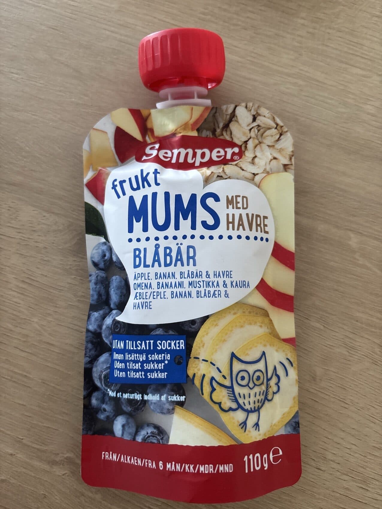 Semper Frukt Mums Med Havre Blåbär packshot