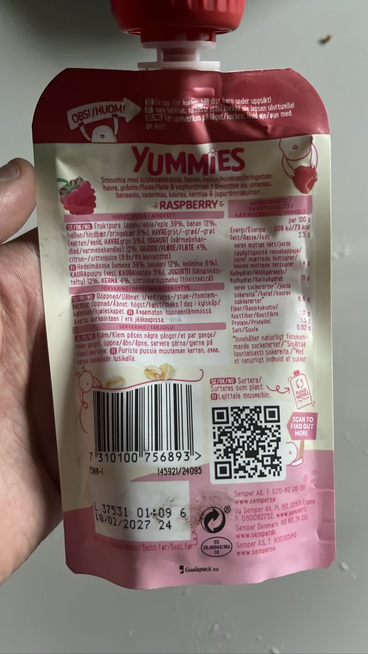 Semper Yummies Raspberry packshot