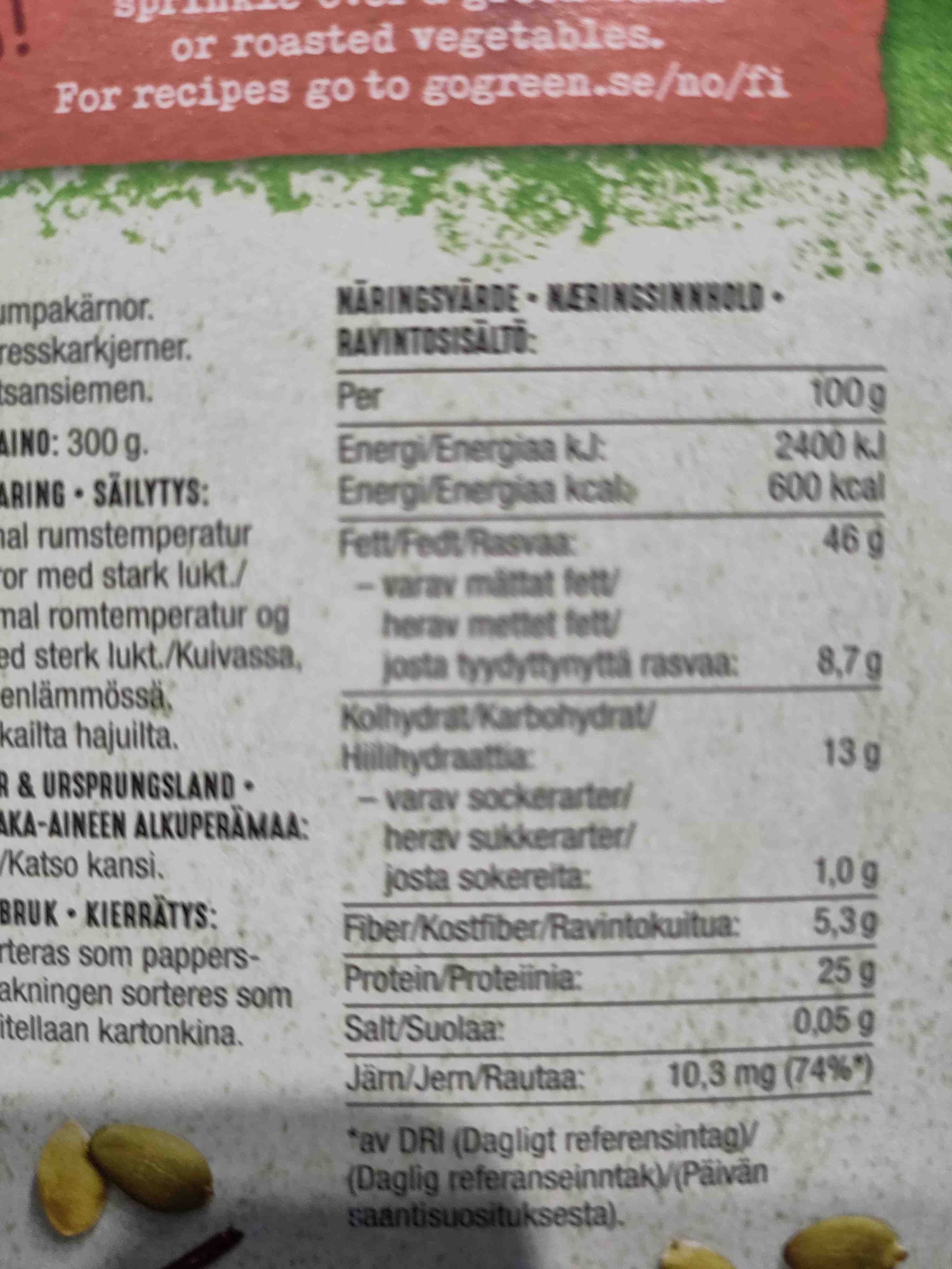 GoGreen Kurpitsasiemenet packshot