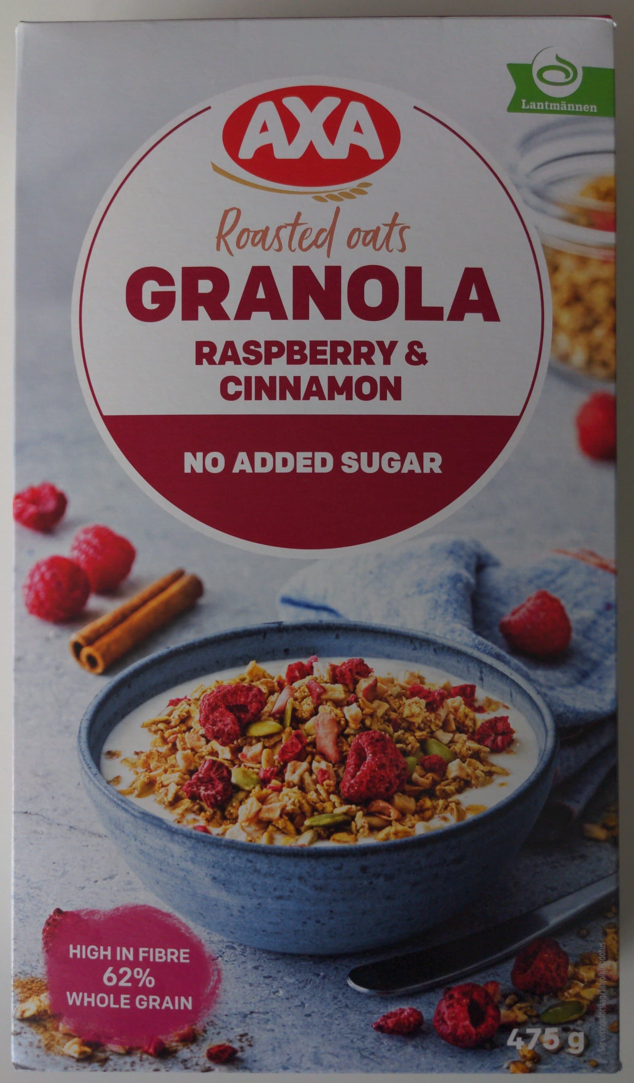 AXA Rasperry and Cinnamon Simply Great Granola packshot
