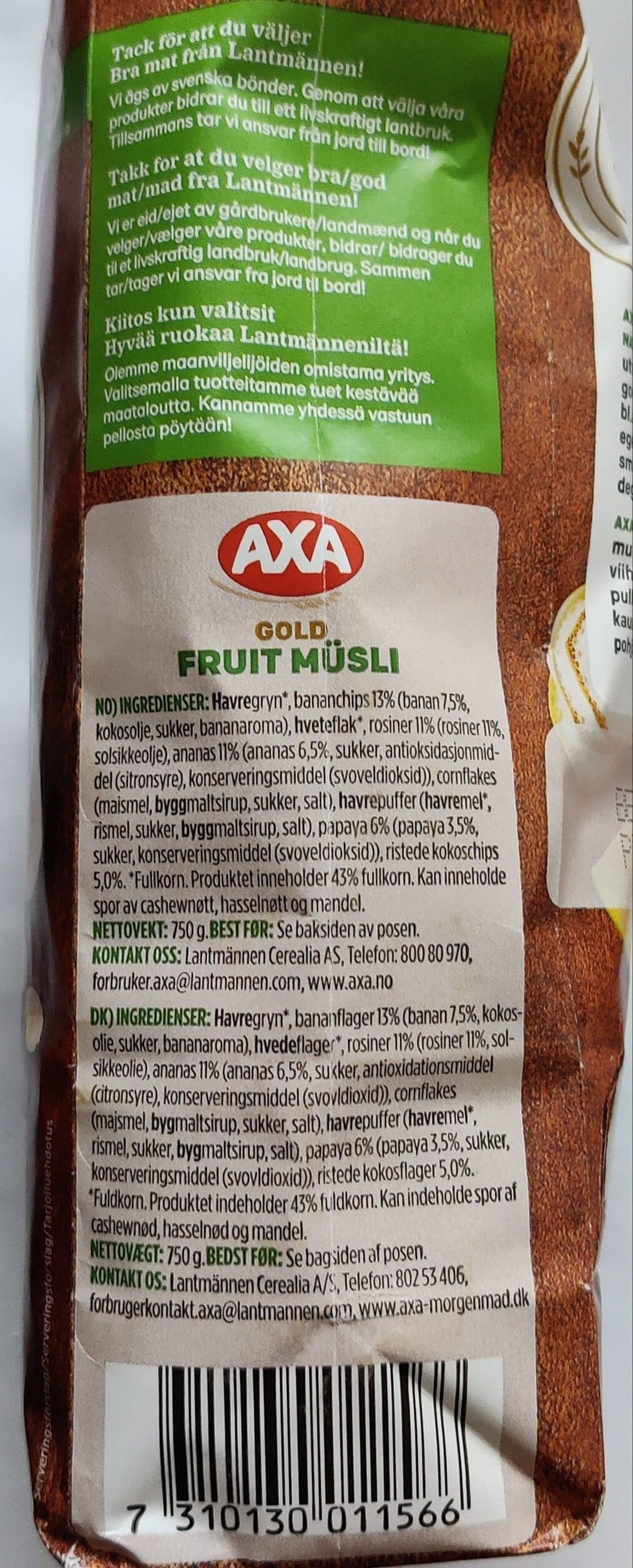 Axa Axa Gold Fruit Müsli packshot