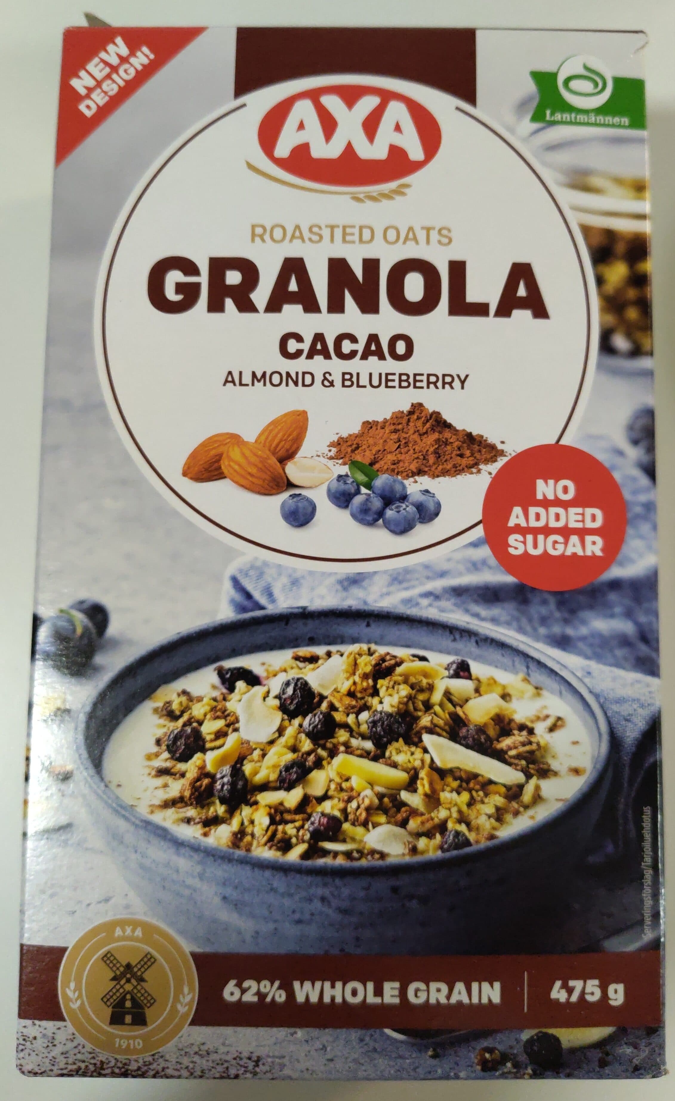 Axa Roasted Oats Granola Cacao Almond & Blueberry packshot