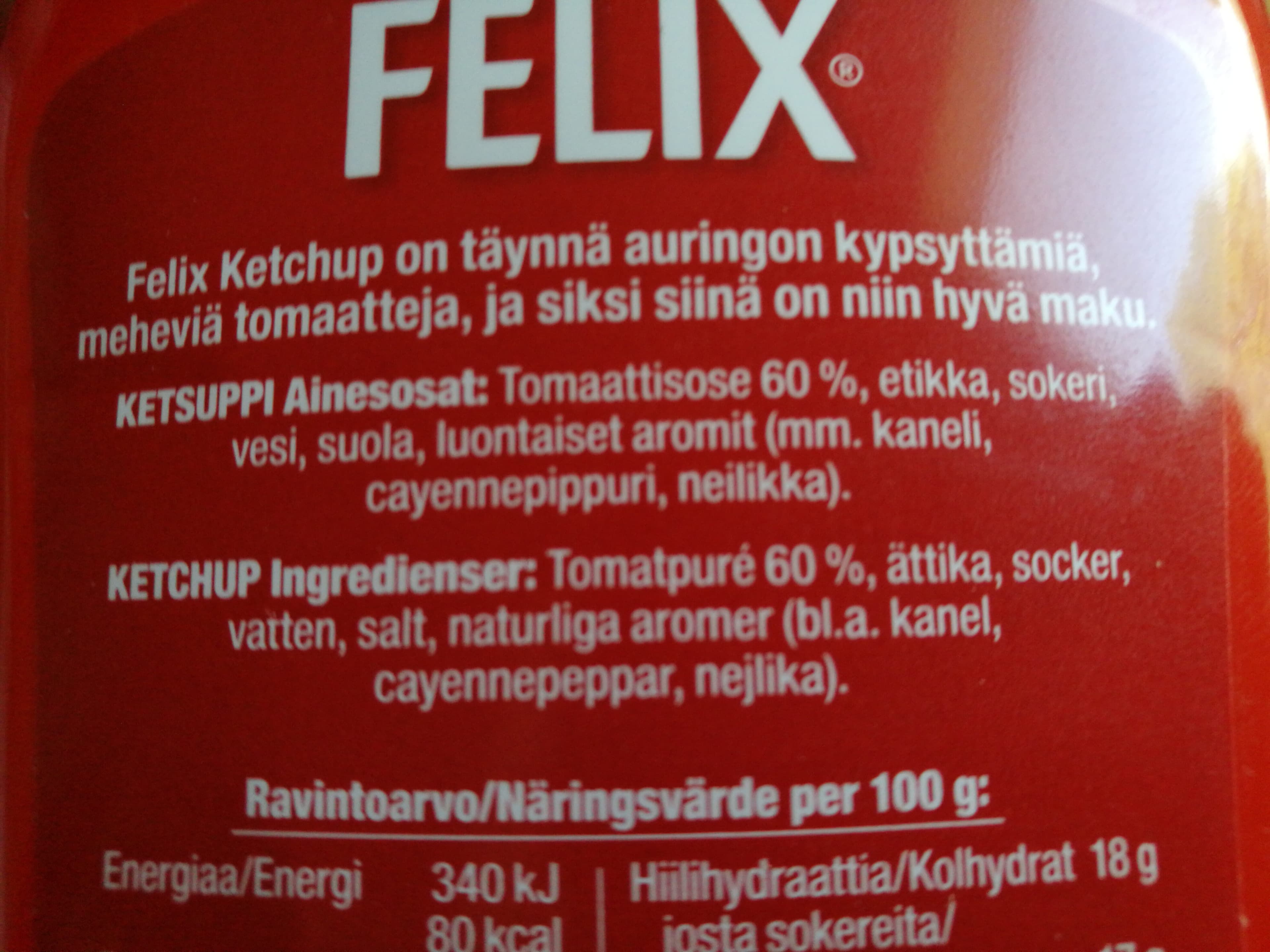Felix Felix tomaattiketchup packshot