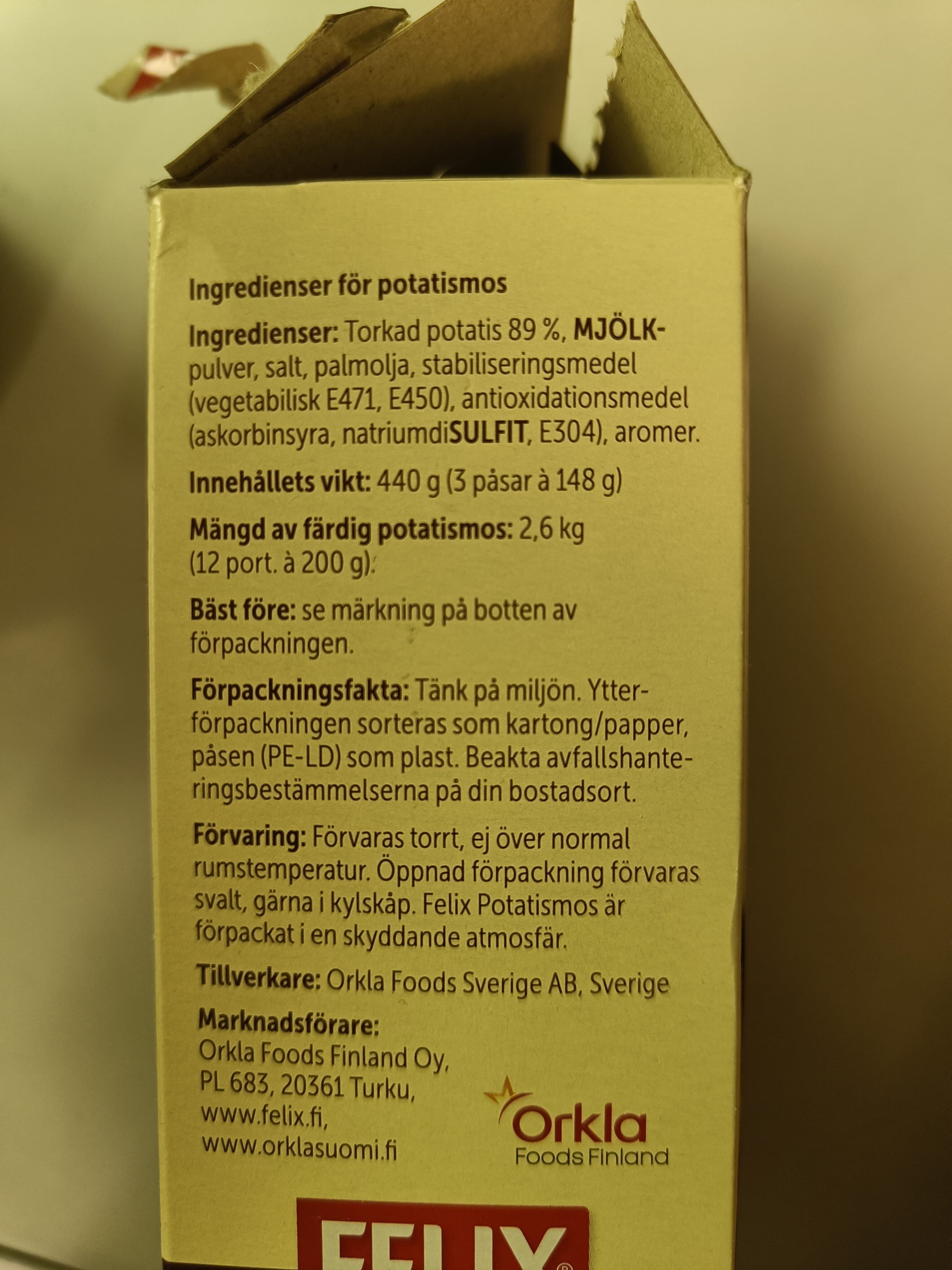 Felix Instant Potatoes packshot