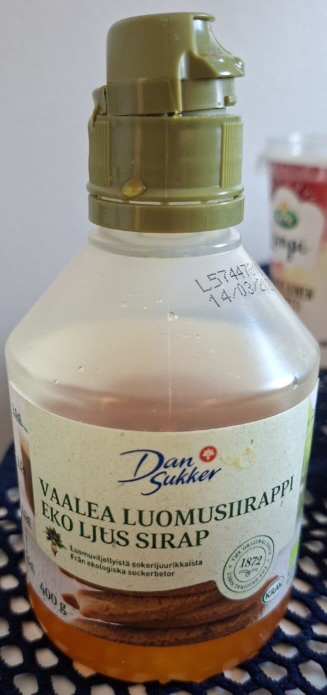 Dan Sukker Vaalea Luomusiirappi packshot