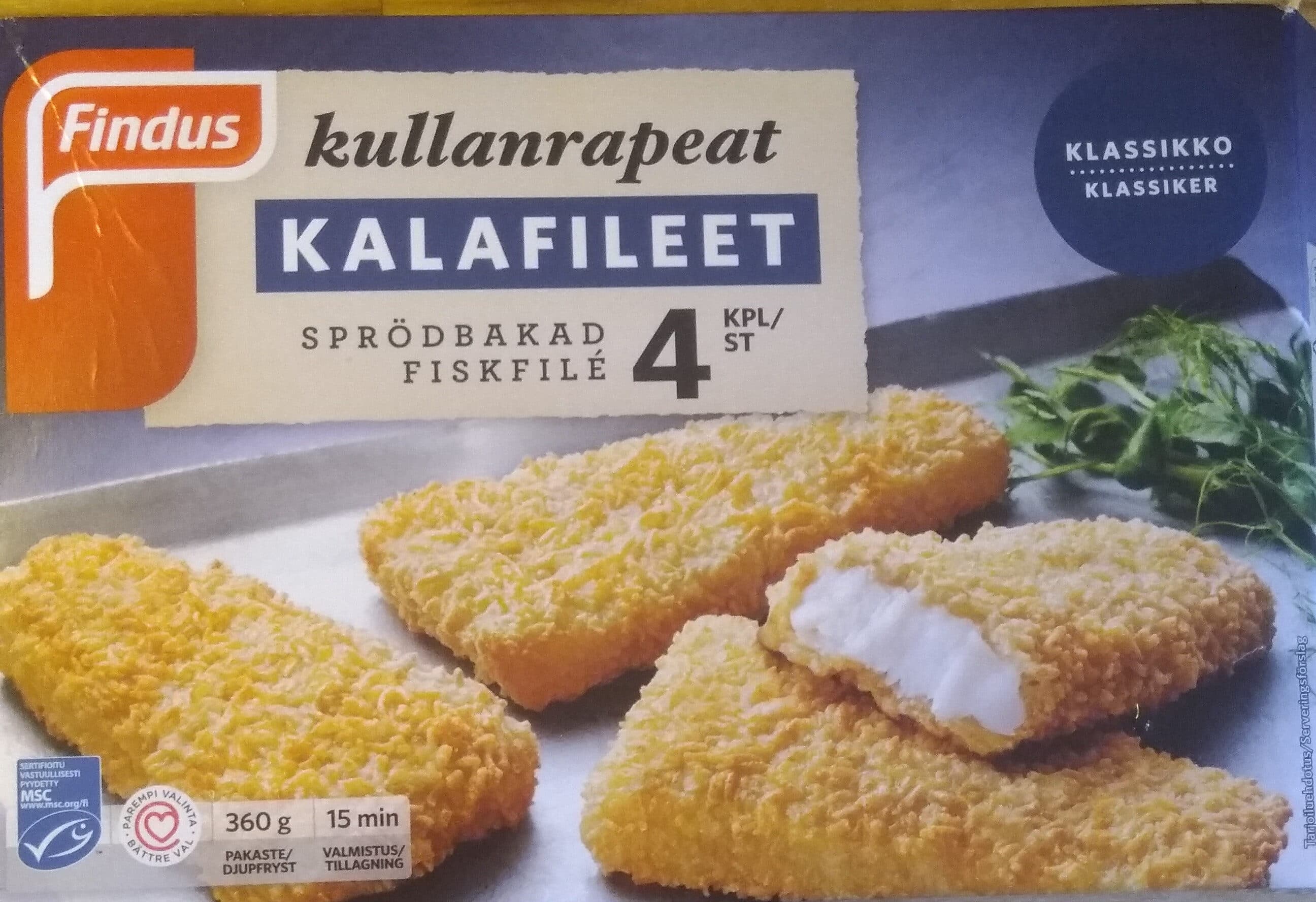 Findus kullanrapeat kalafileet packshot
