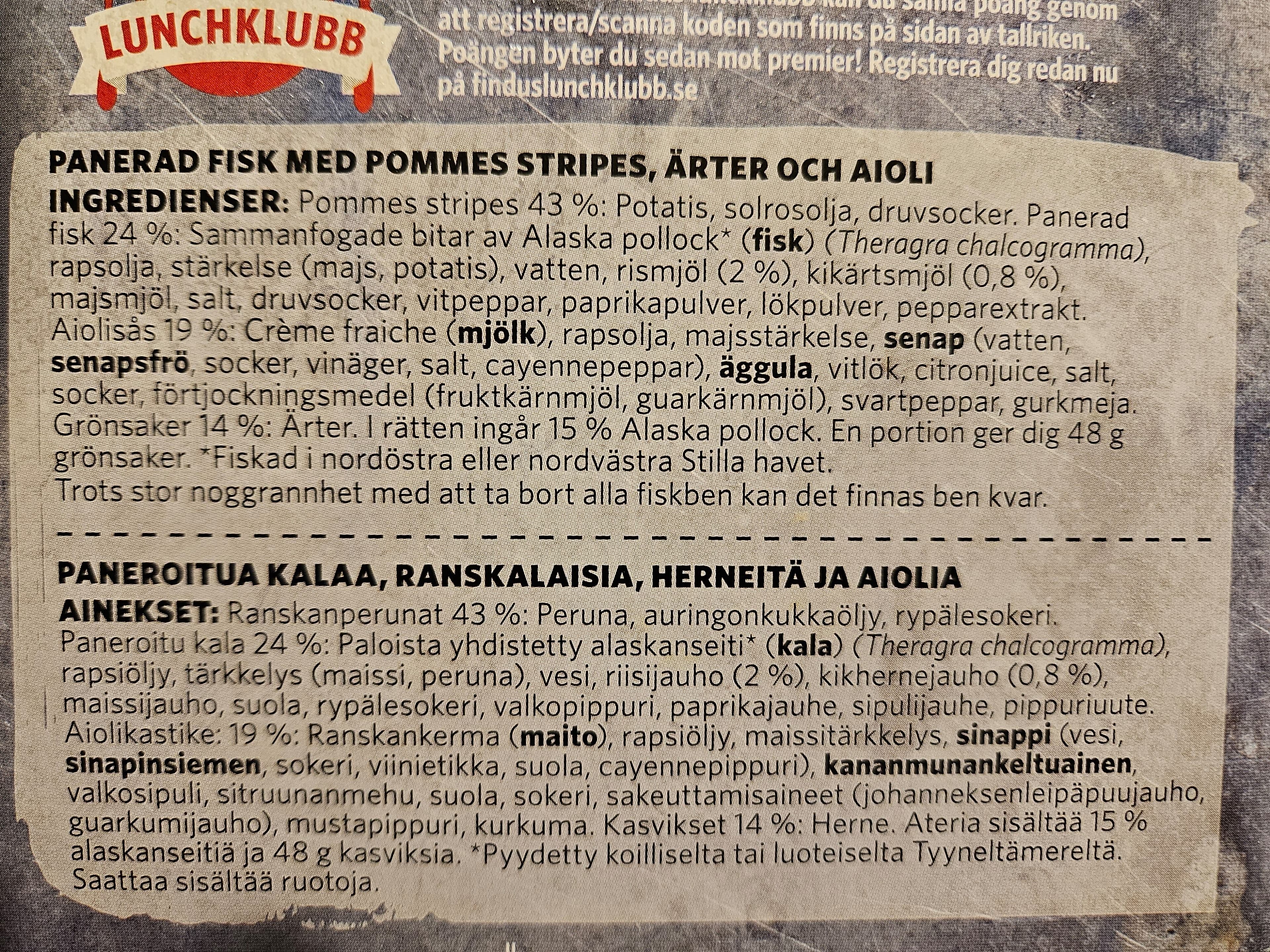 Findus Dagens Fish & Chips packshot