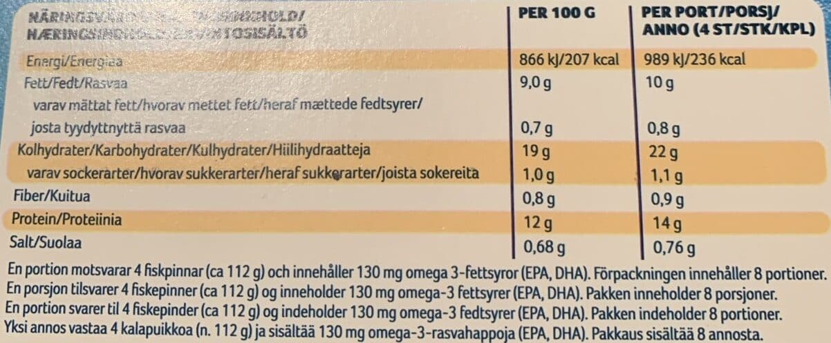 Findus Fiskpinnar packshot