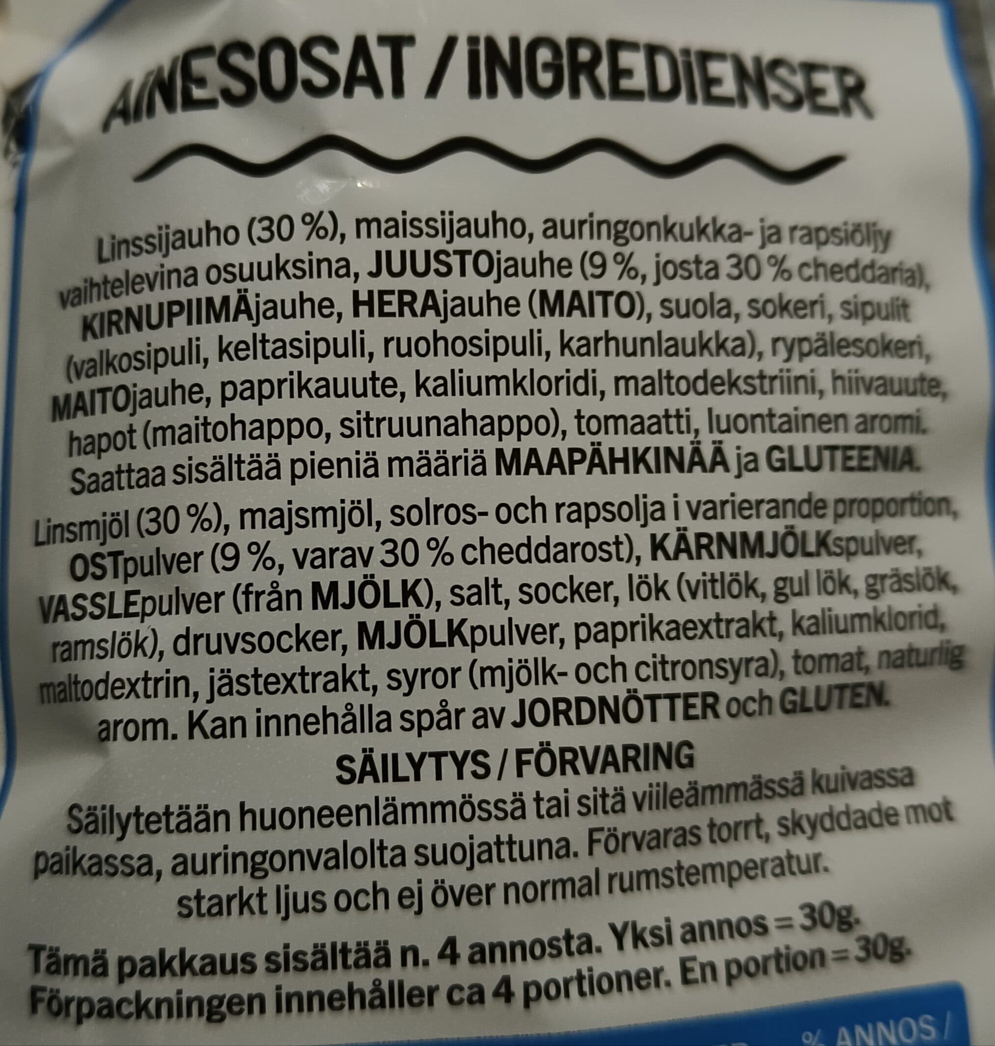 Estella Linssisnacks Cheddar Kermaviili & Sipuli packshot