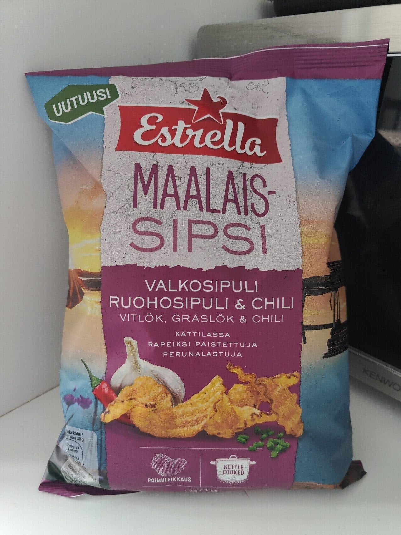 Estrella Valkosipuli Ruohosipuli Chili Maalaissipsi packshot