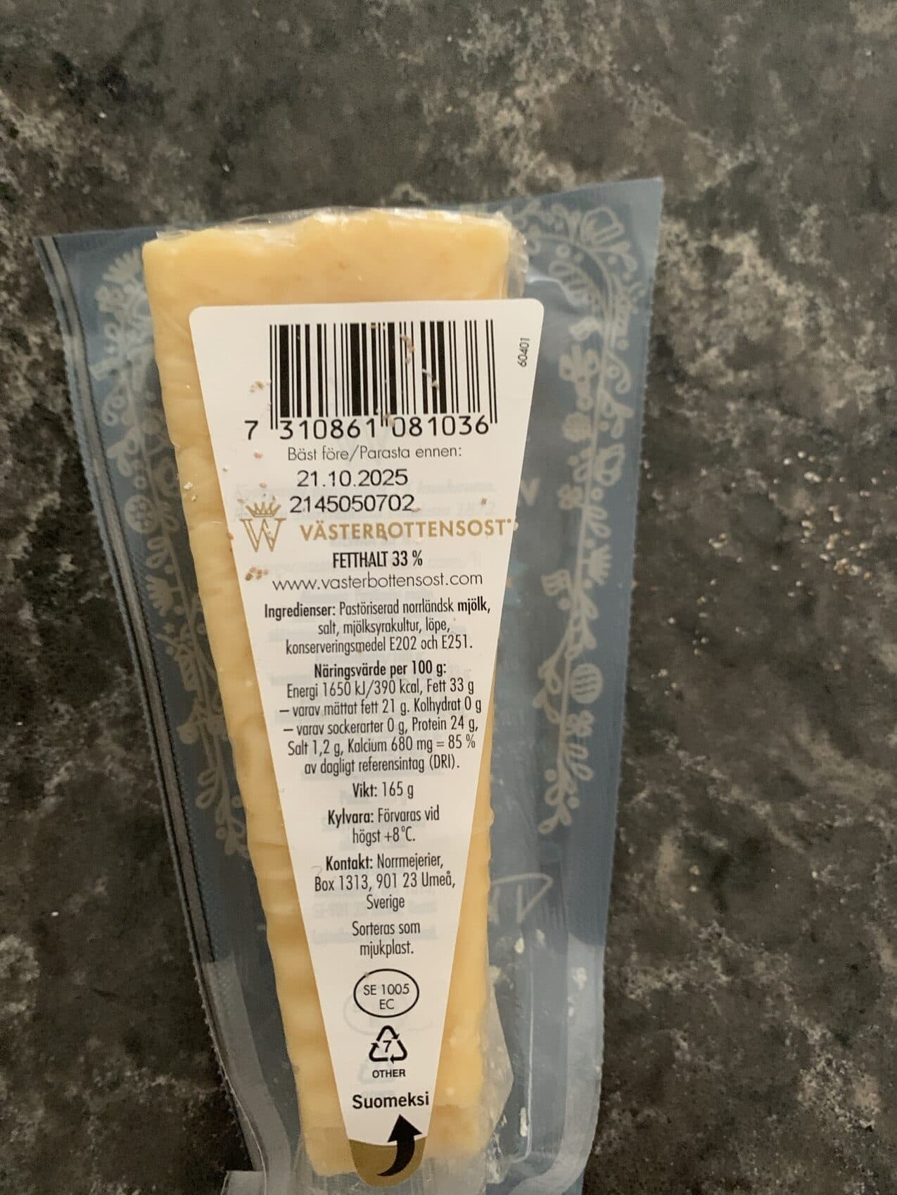W Västerbottenost packshot