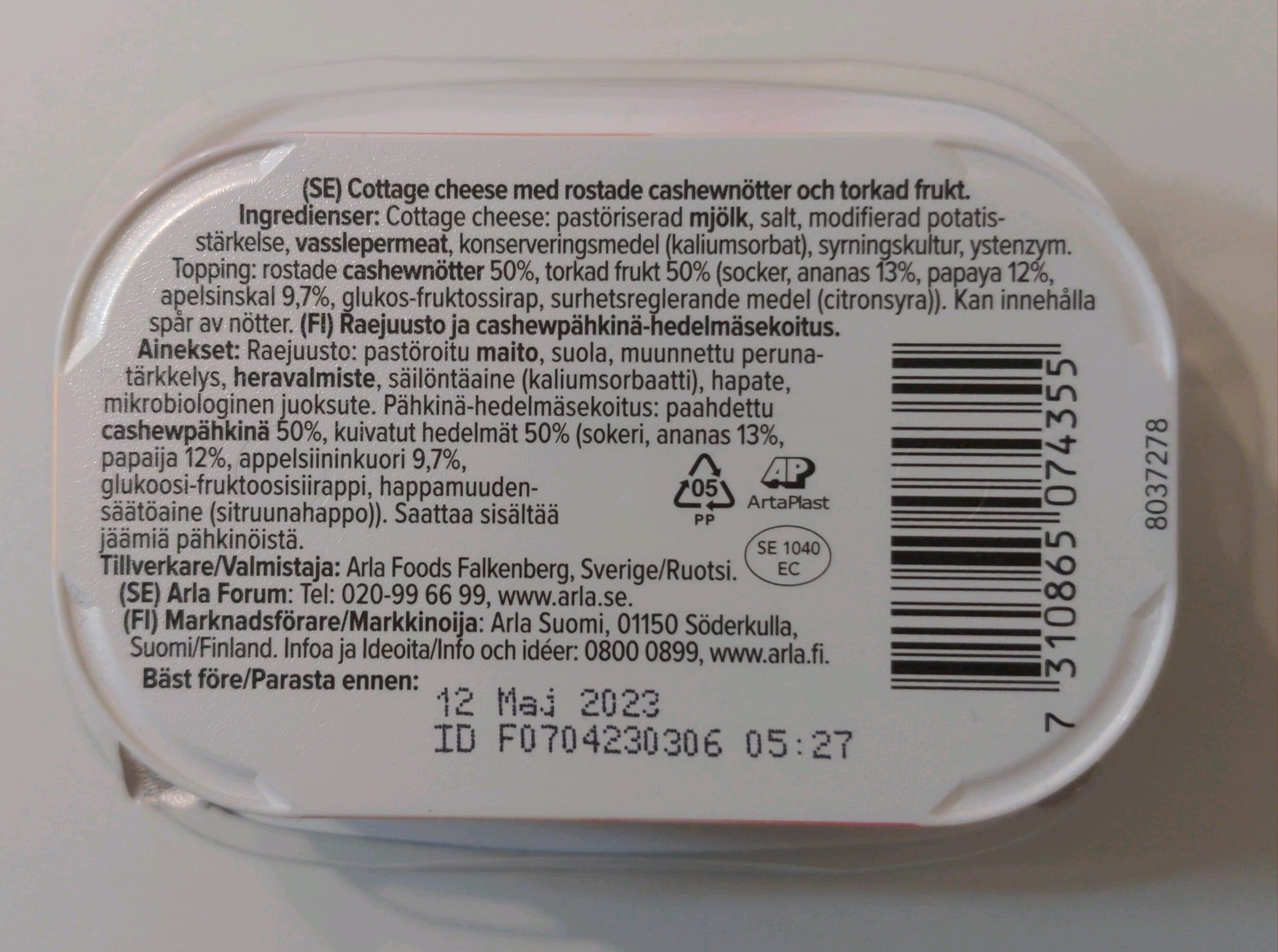 Arla Keso Cashewnöt/Ananas/Apelsin/Papaya packshot