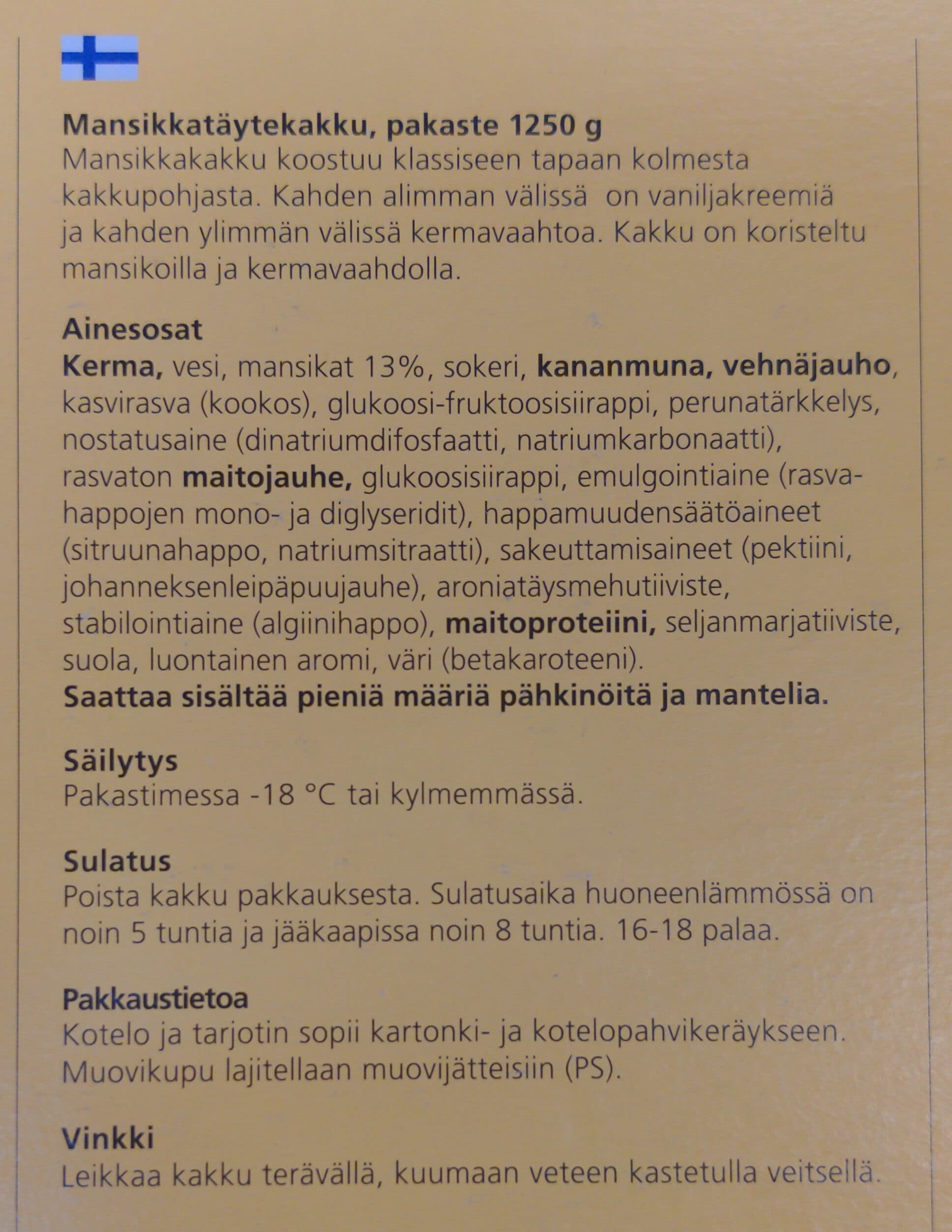 Frödinge Mansikkatäytekakku packshot