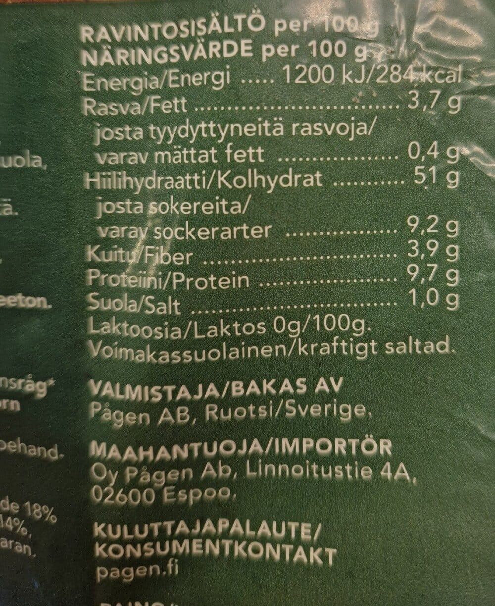 Pågen Tumma Viettelys packshot