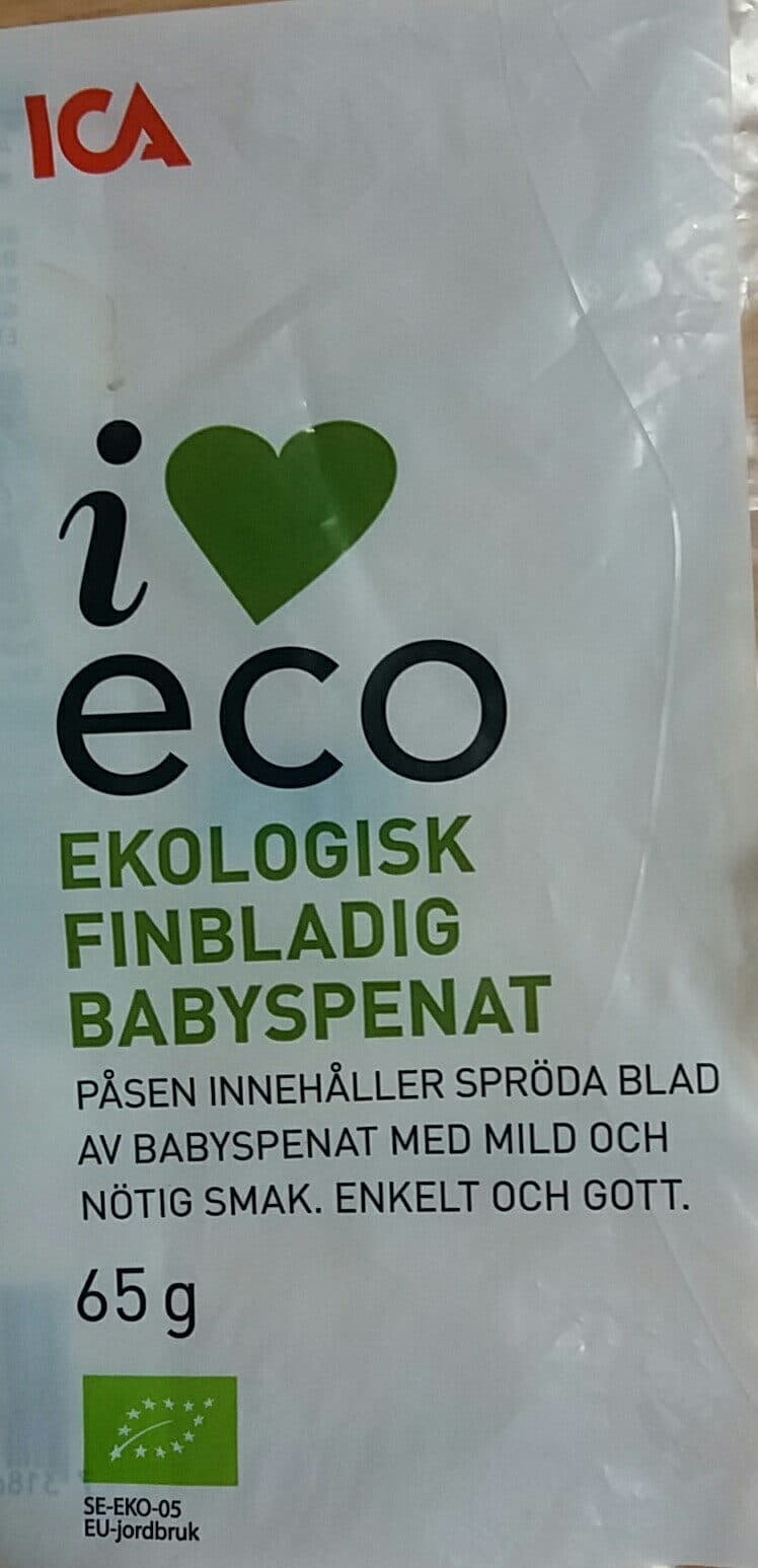 ICA Ekologisk finbladig babyspenat packshot