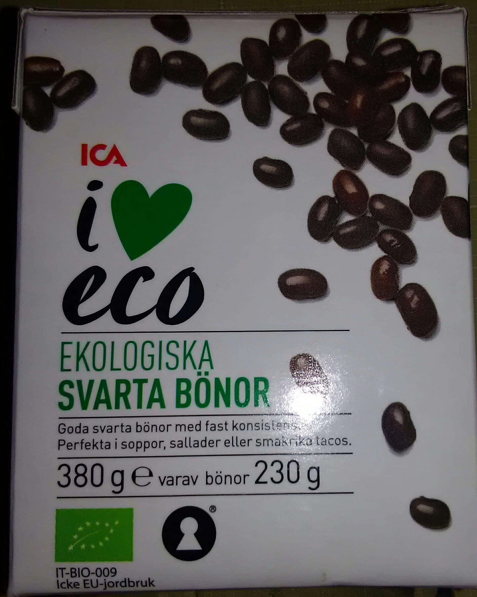 ICA Ekologiska svarta bönor packshot