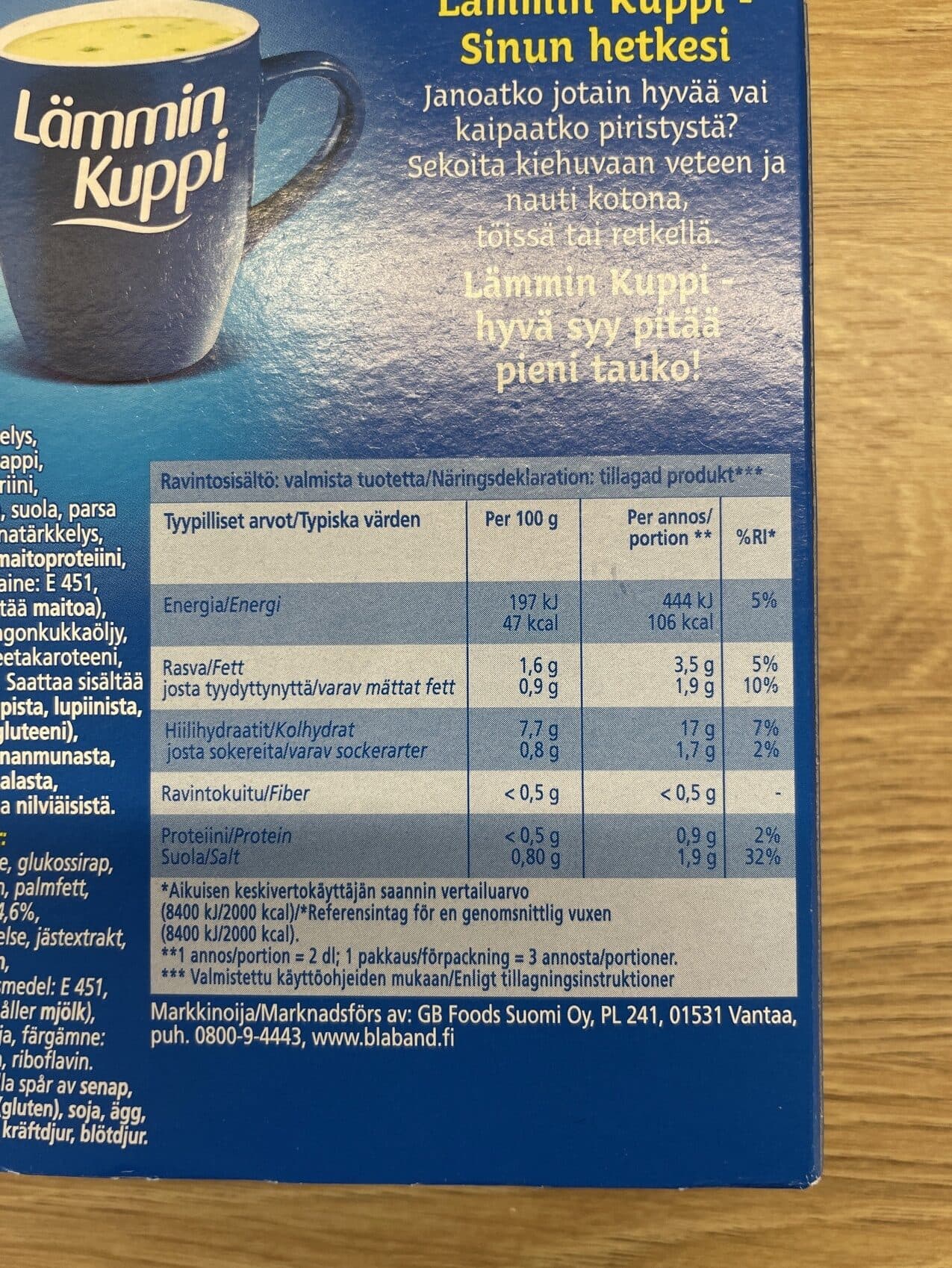 Blå Band Lämmin Kuppi Parsa packshot