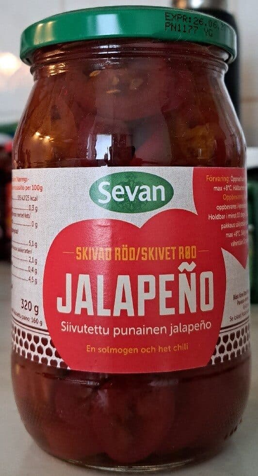 Sevan Siivutettu Punainen Jalapeno packshot