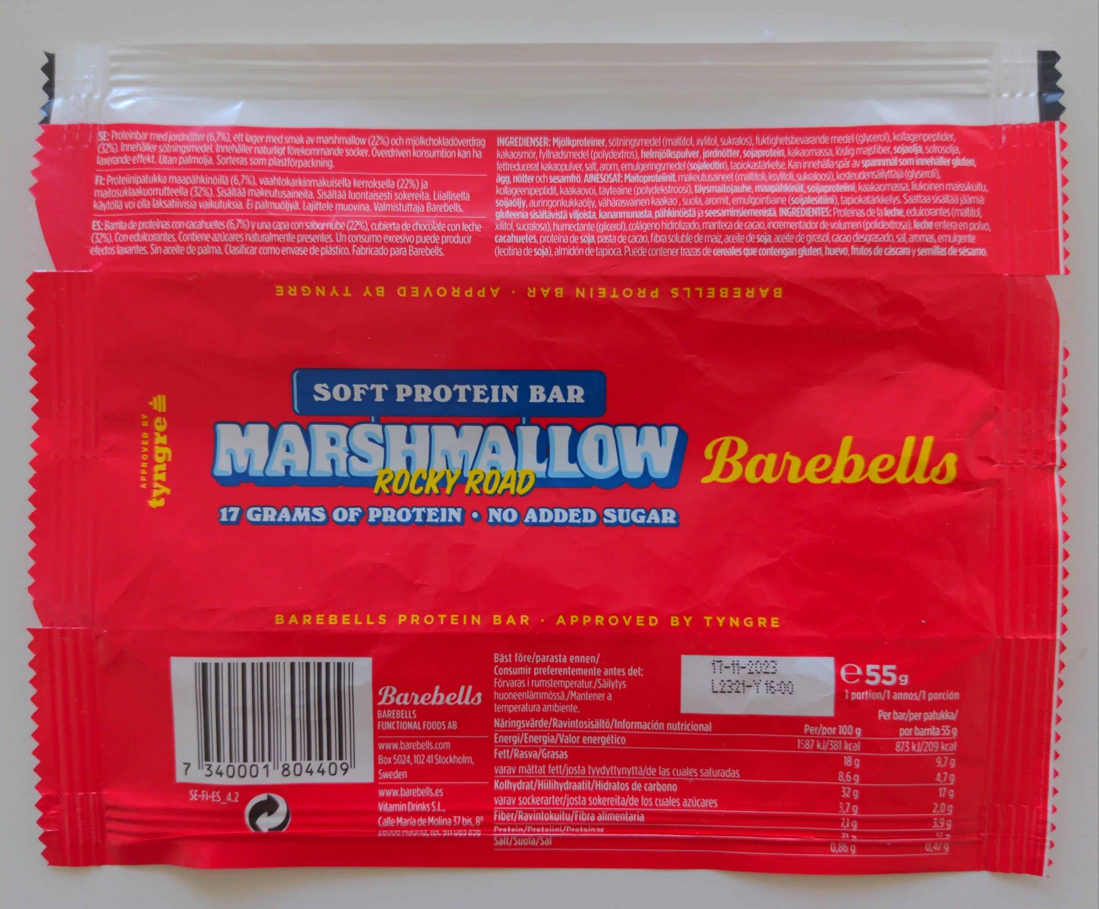 Barebells Marshmallow Rocky Road packshot