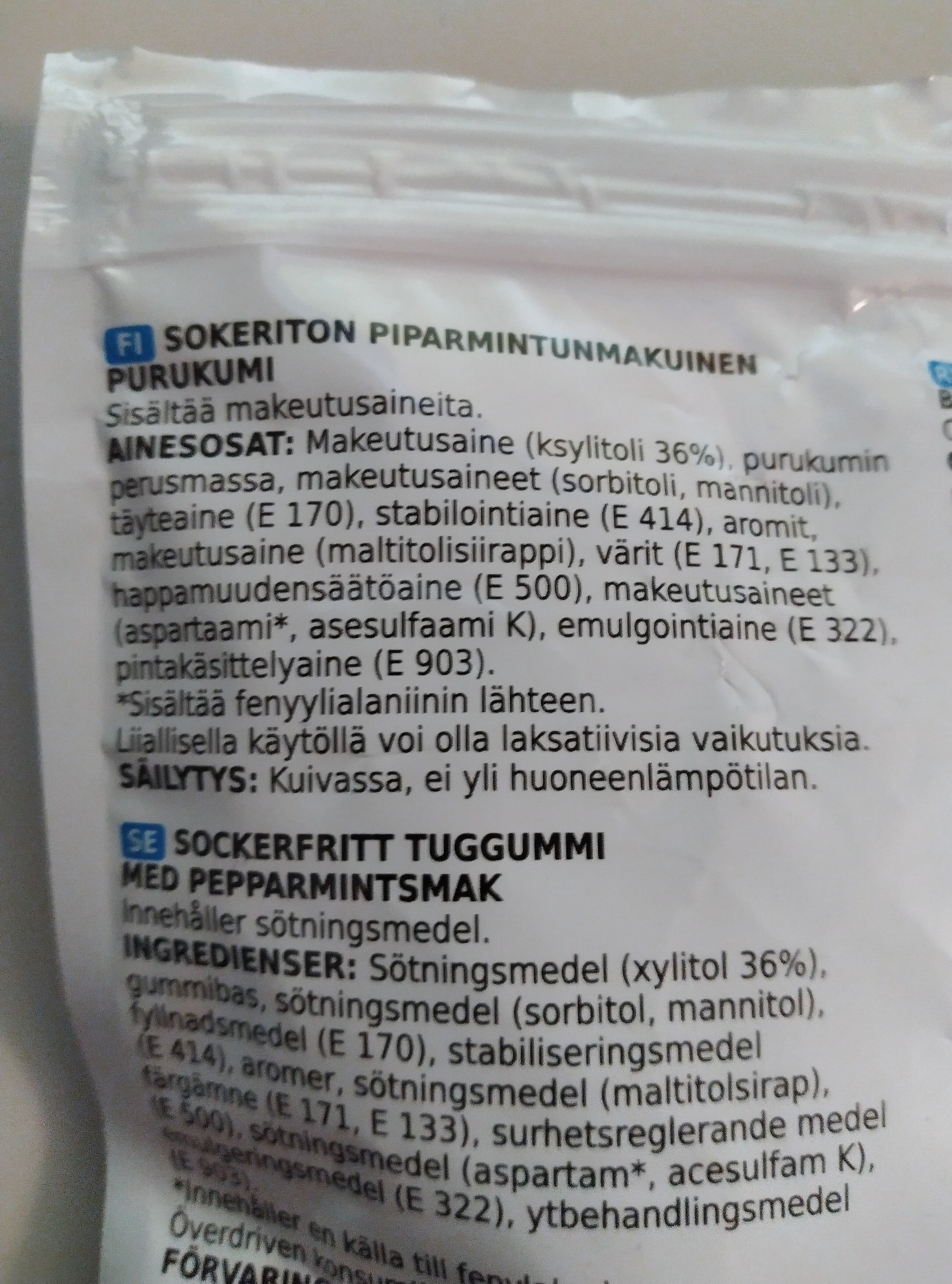 Xtra Purukumi Piparminttu Xylitoli packshot