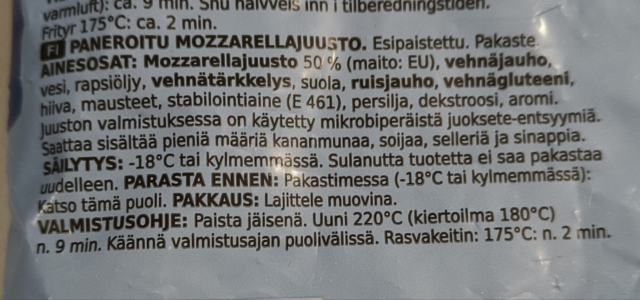 Coop Mozarella Sticks packshot