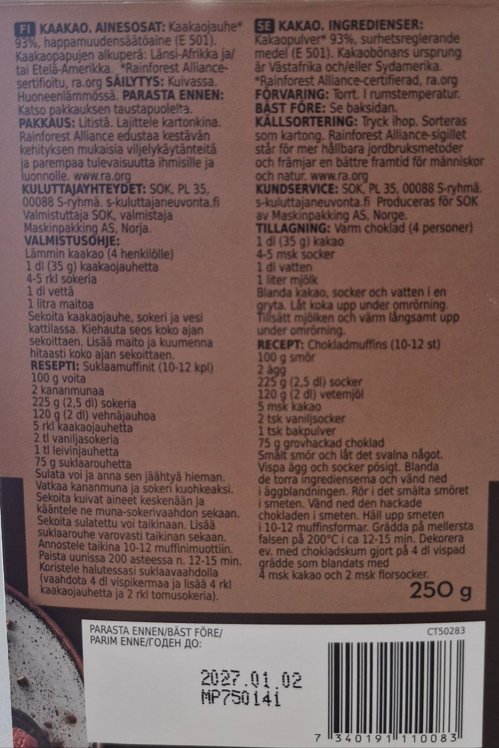 Open Food Facts Kaakao packshot