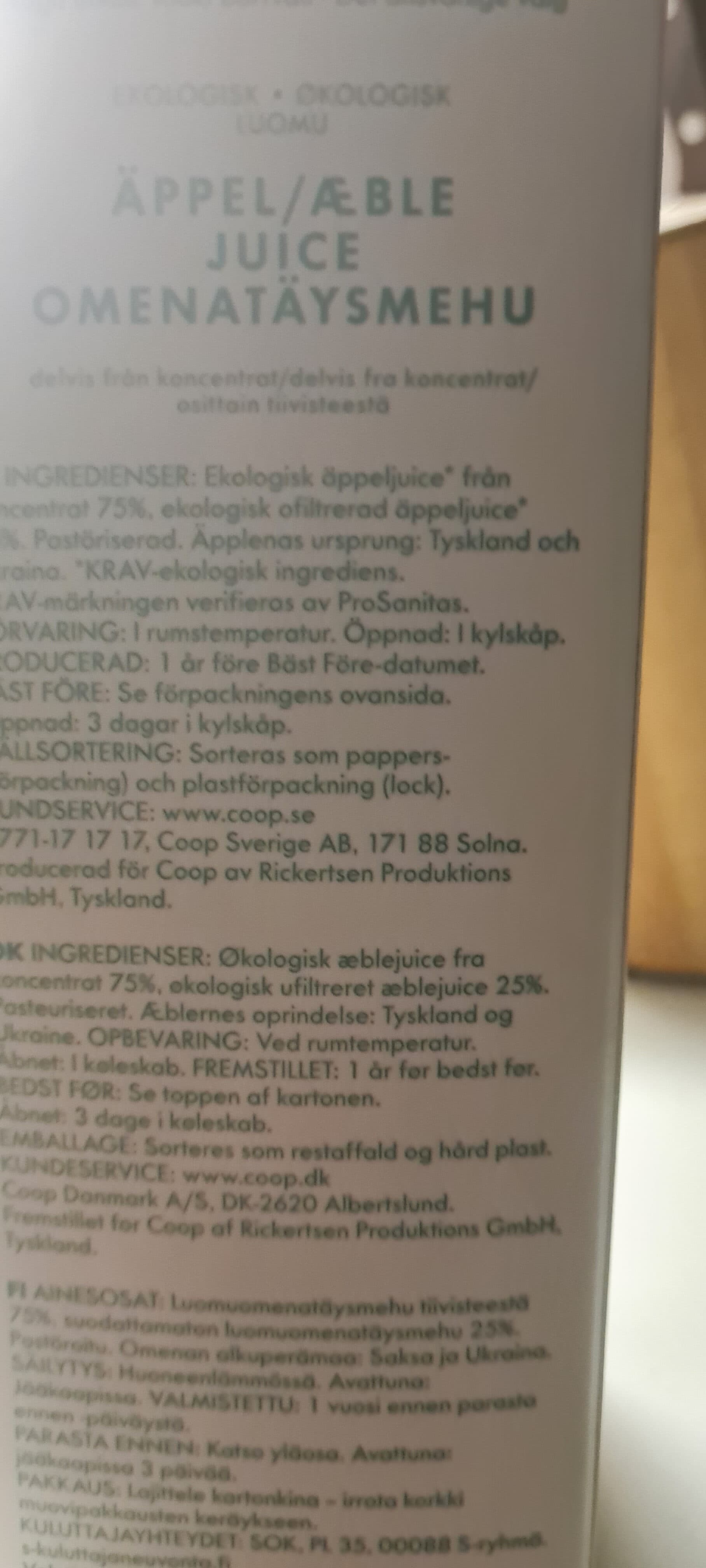 Coop Æble Juice packshot