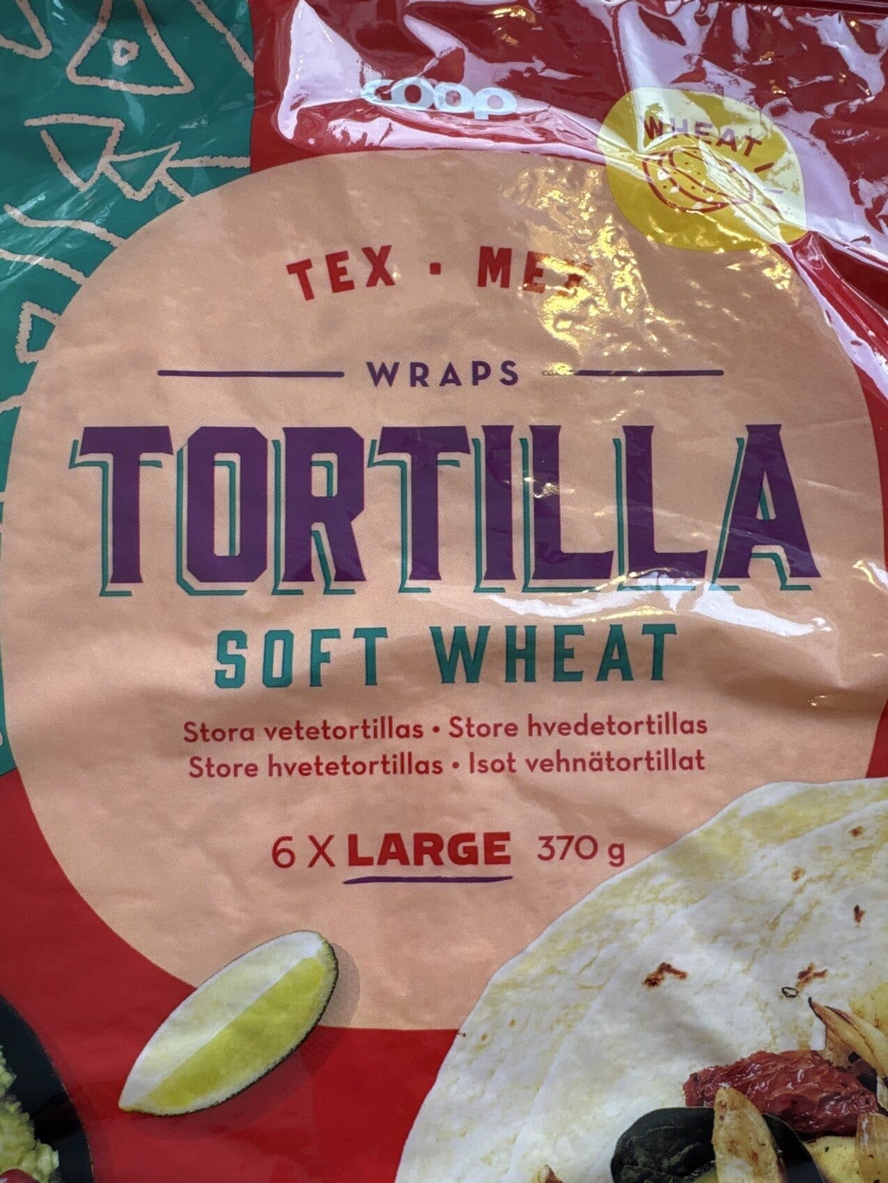 Coop Texmex Isot Vehnätortillat packshot
