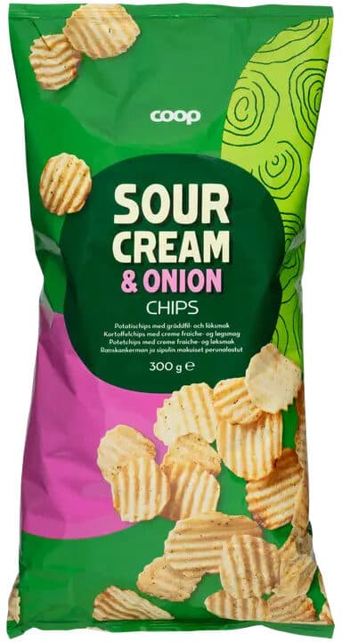 Coop Sour Cream & Onion Chips packshot