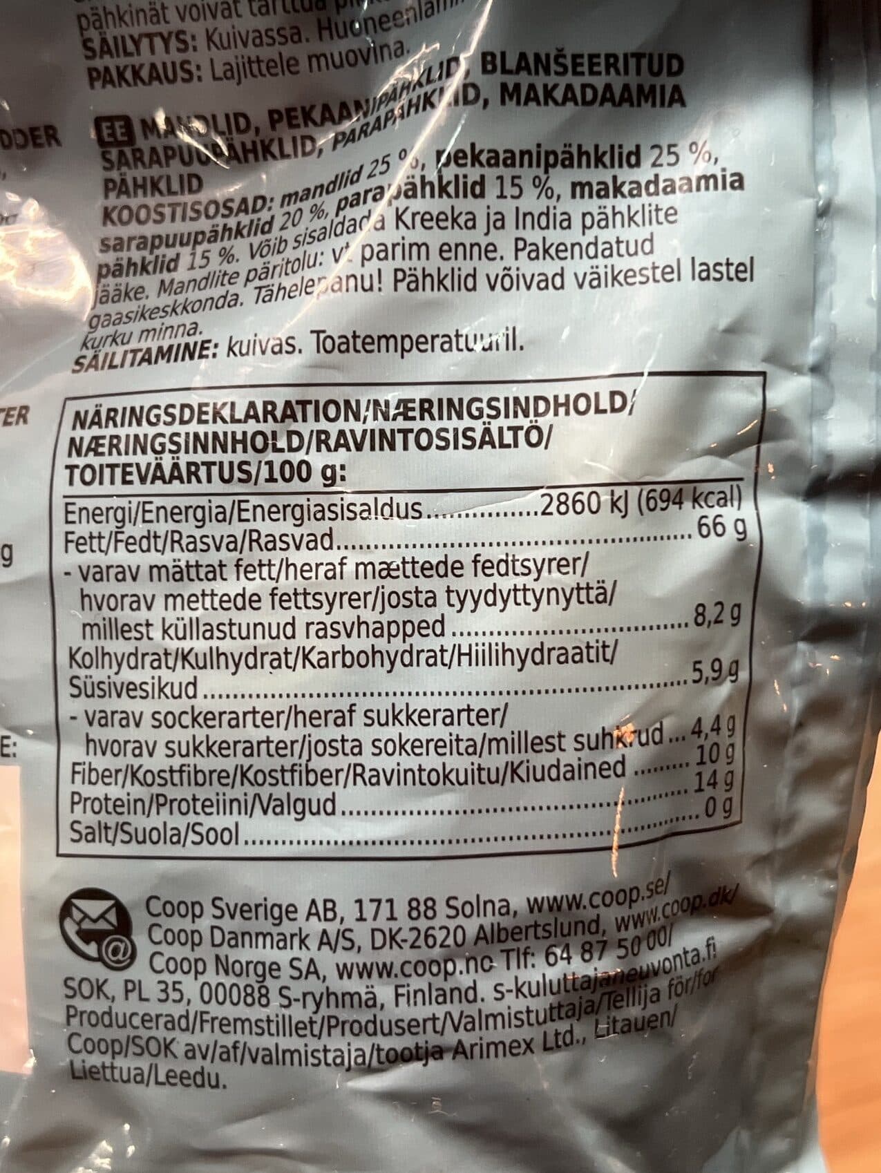 Coop Delicious Pähkinä Mix packshot