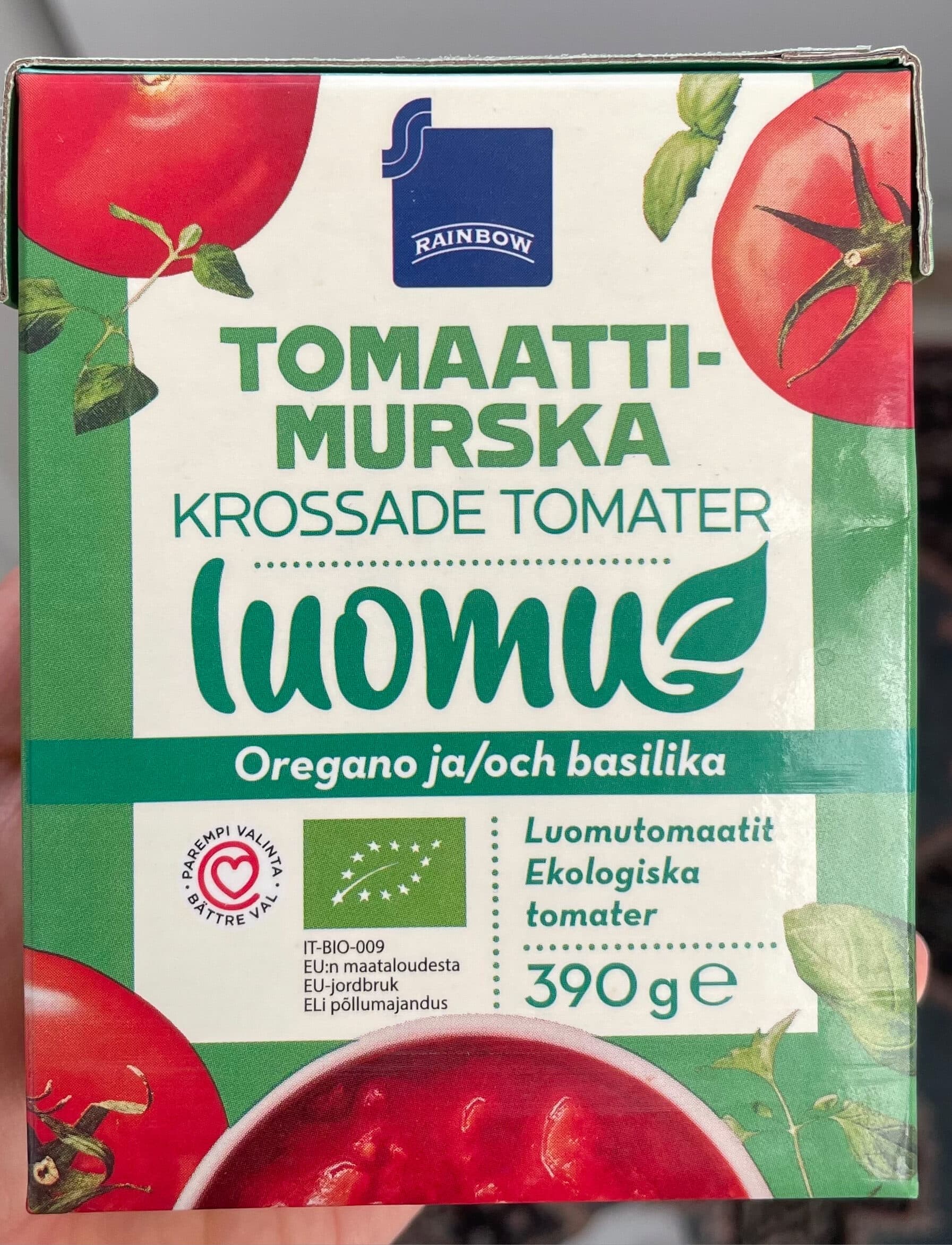 Luomu Tomaattimurska luomu packshot