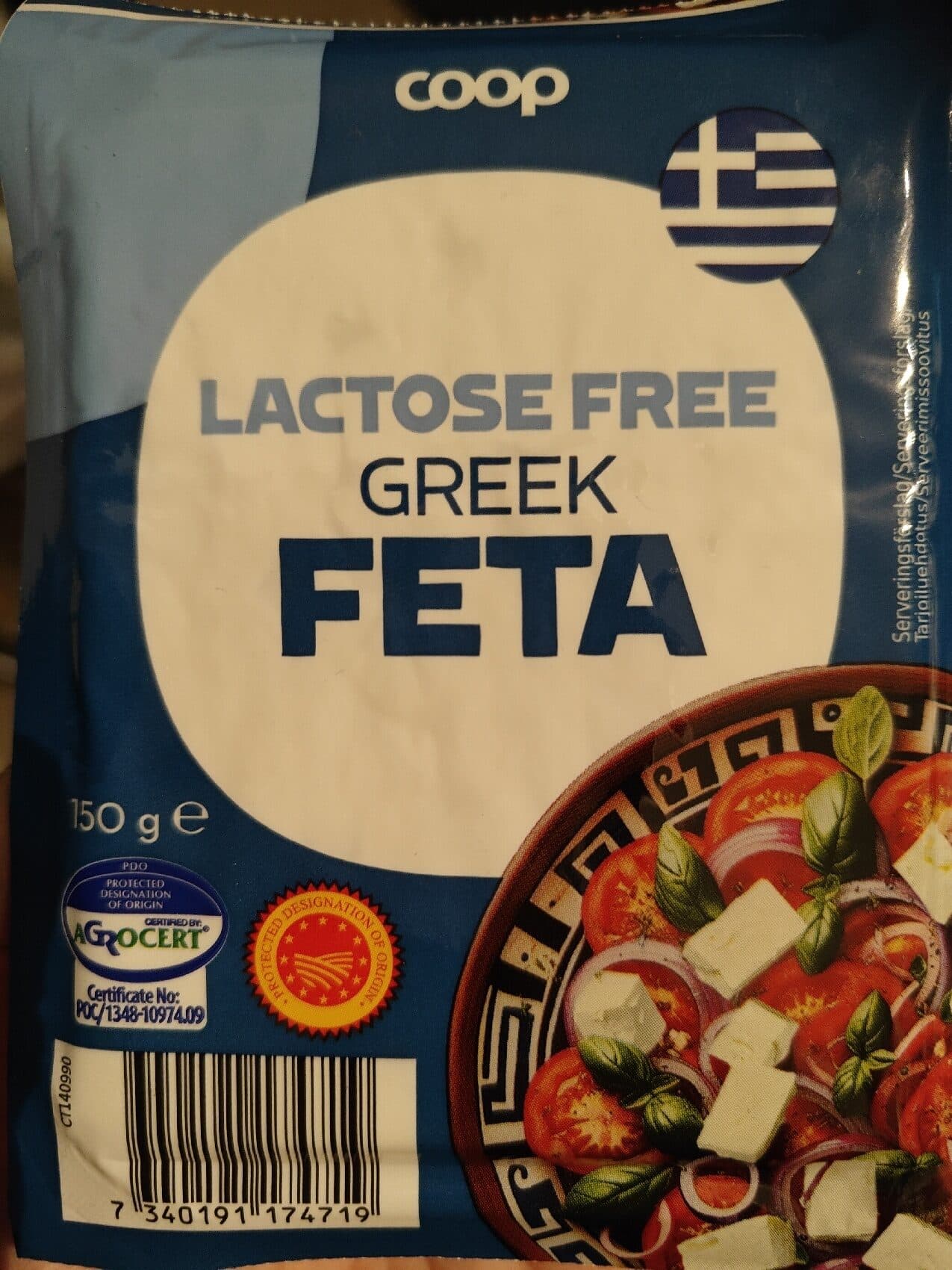 Coop Lactose Free Greek Feta packshot