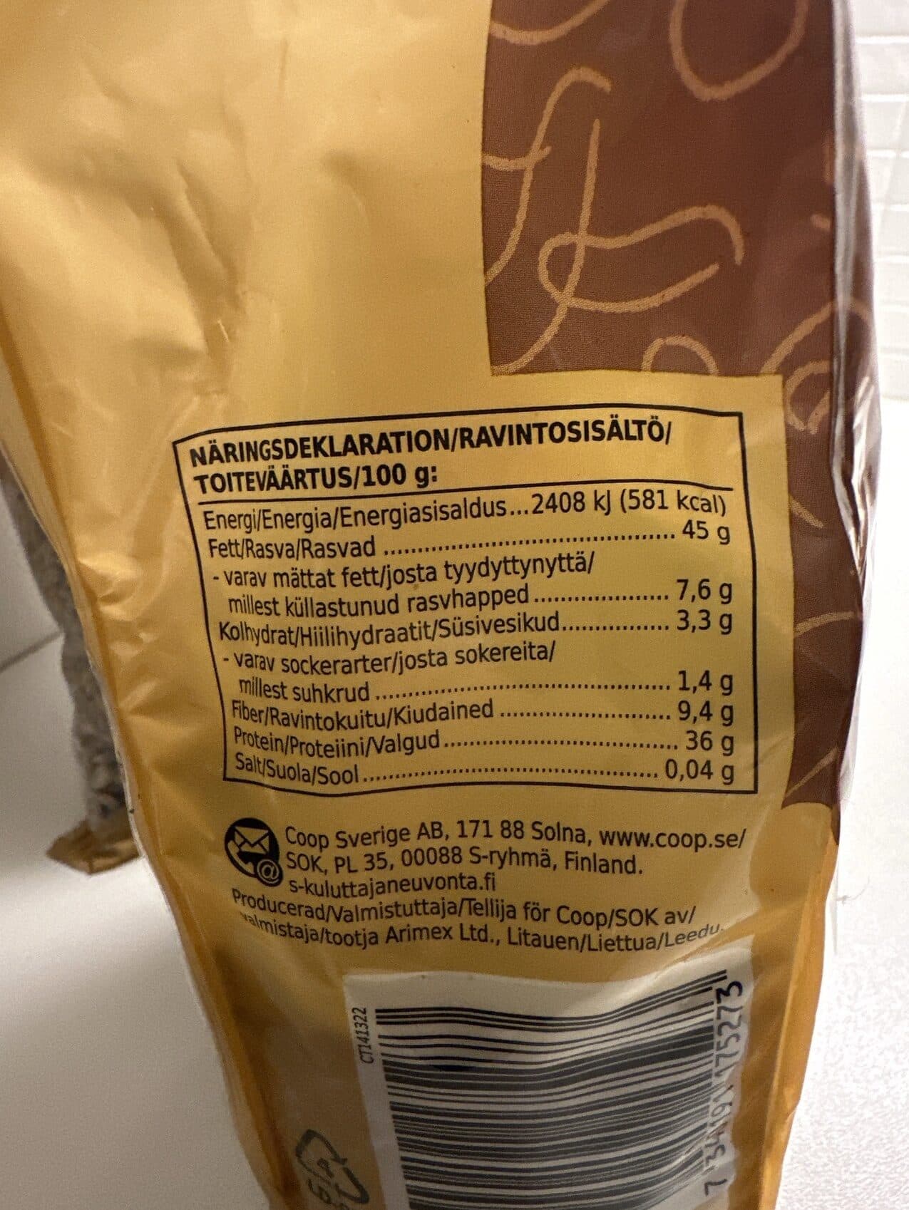 Coop Kurpitsansiemenet packshot