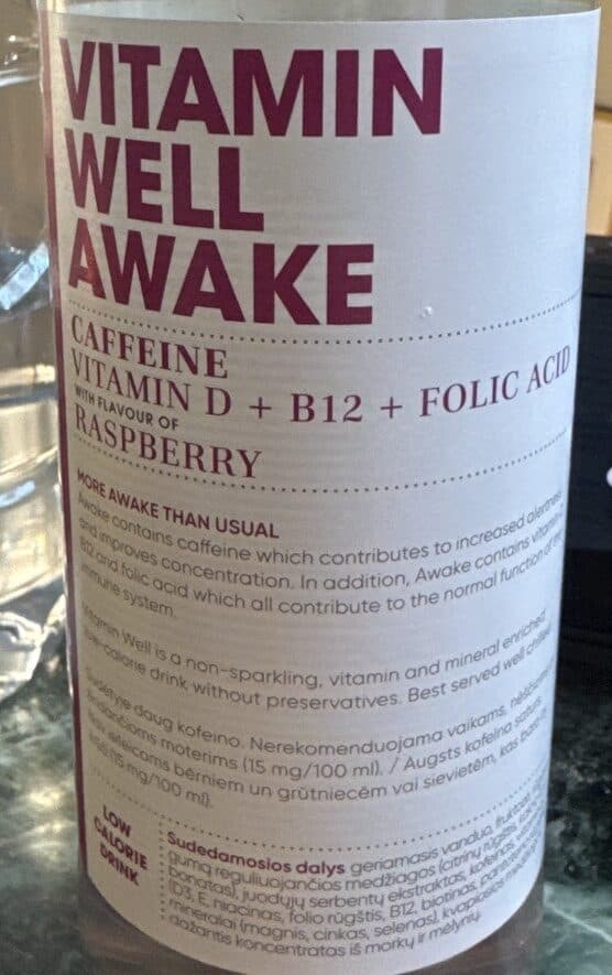 Vitamin Well Awake, Caffeine, Raspberry packshot