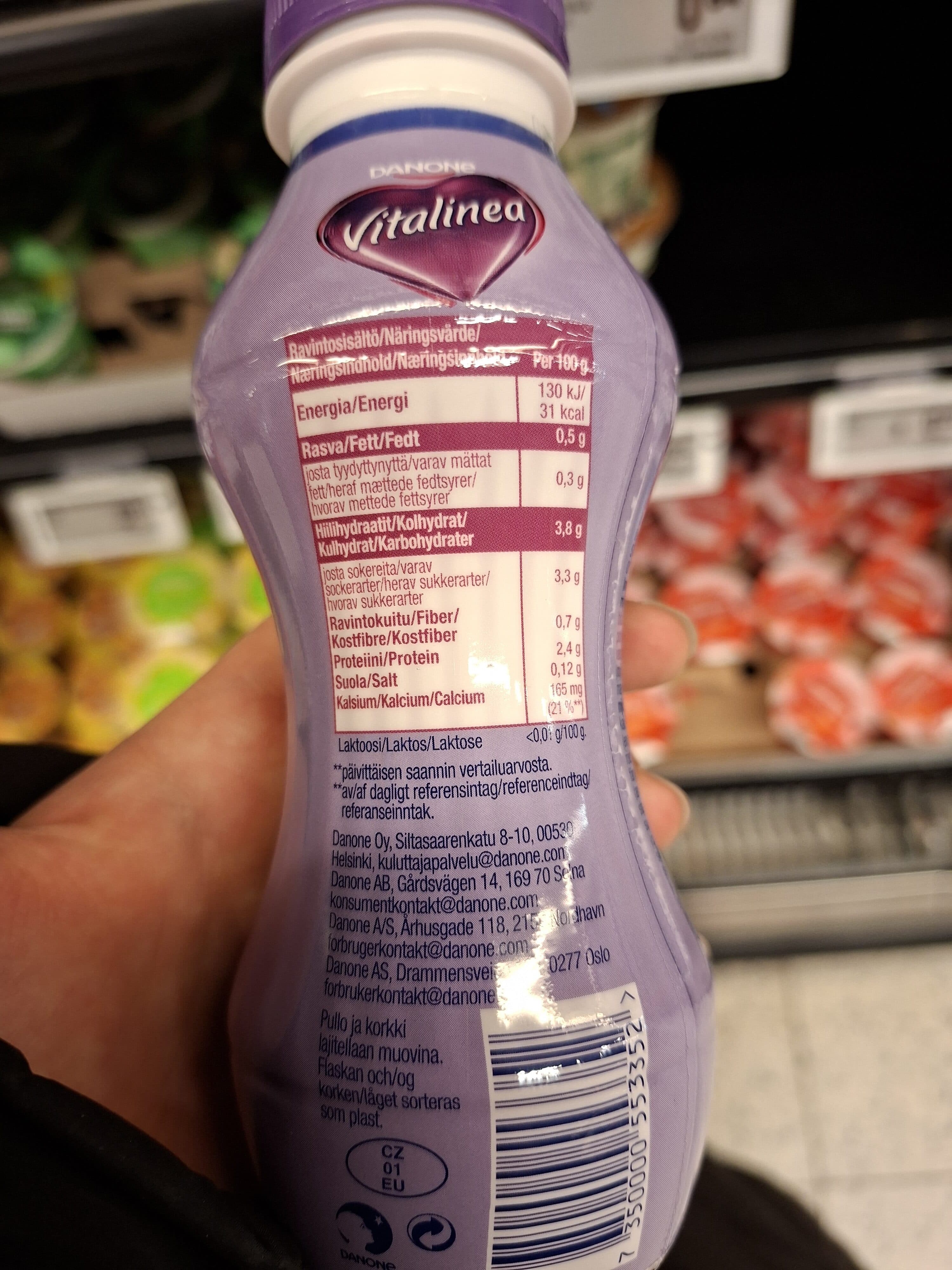 Danone Vitalinea Juotava Mustikkajogurttijuoma packshot