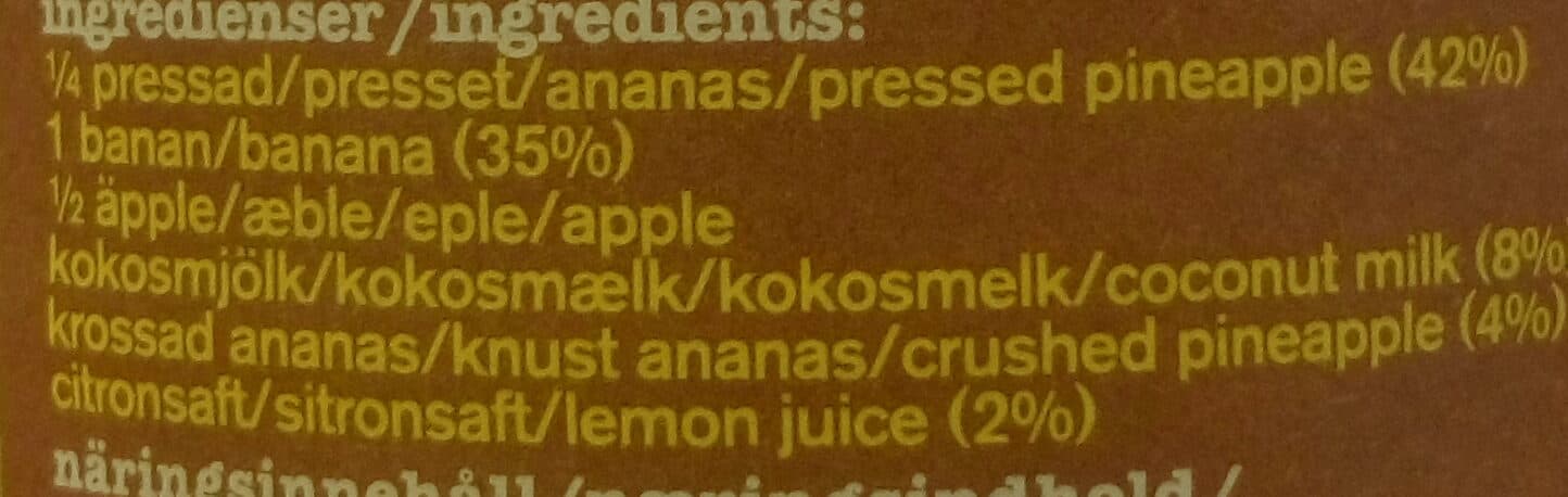 Froosh Smoothie Tropical Twist Pineapple, Banana, Apple & Coconut packshot