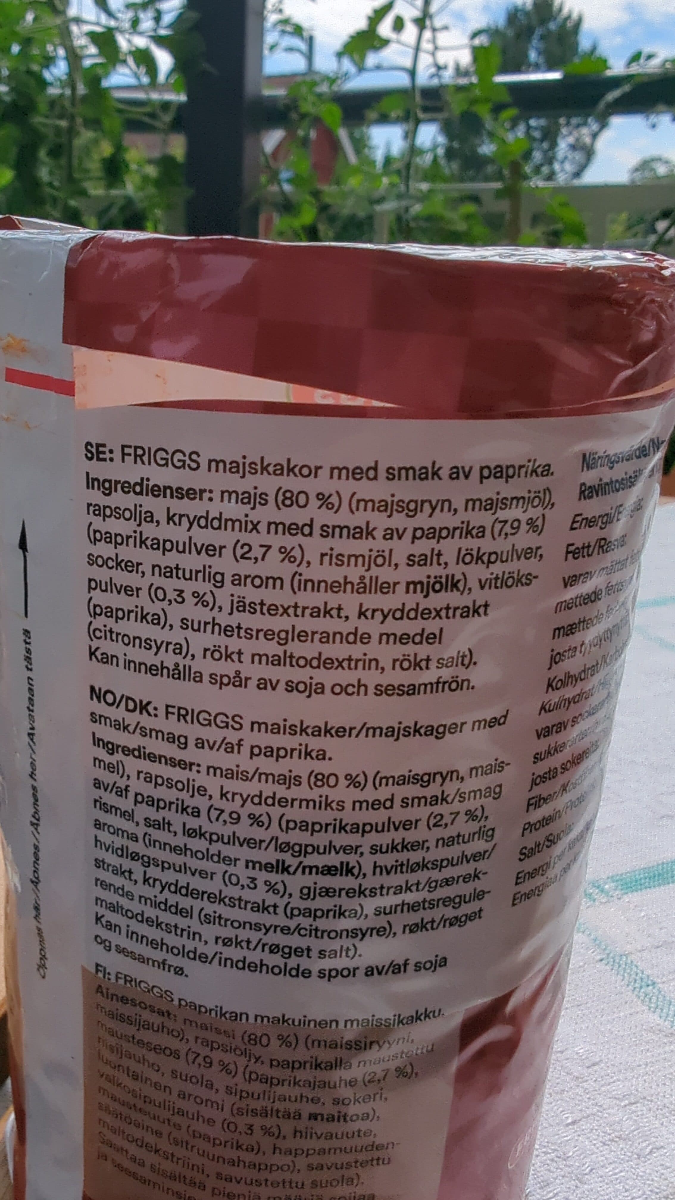 Friggs Majskakor Paprika packshot