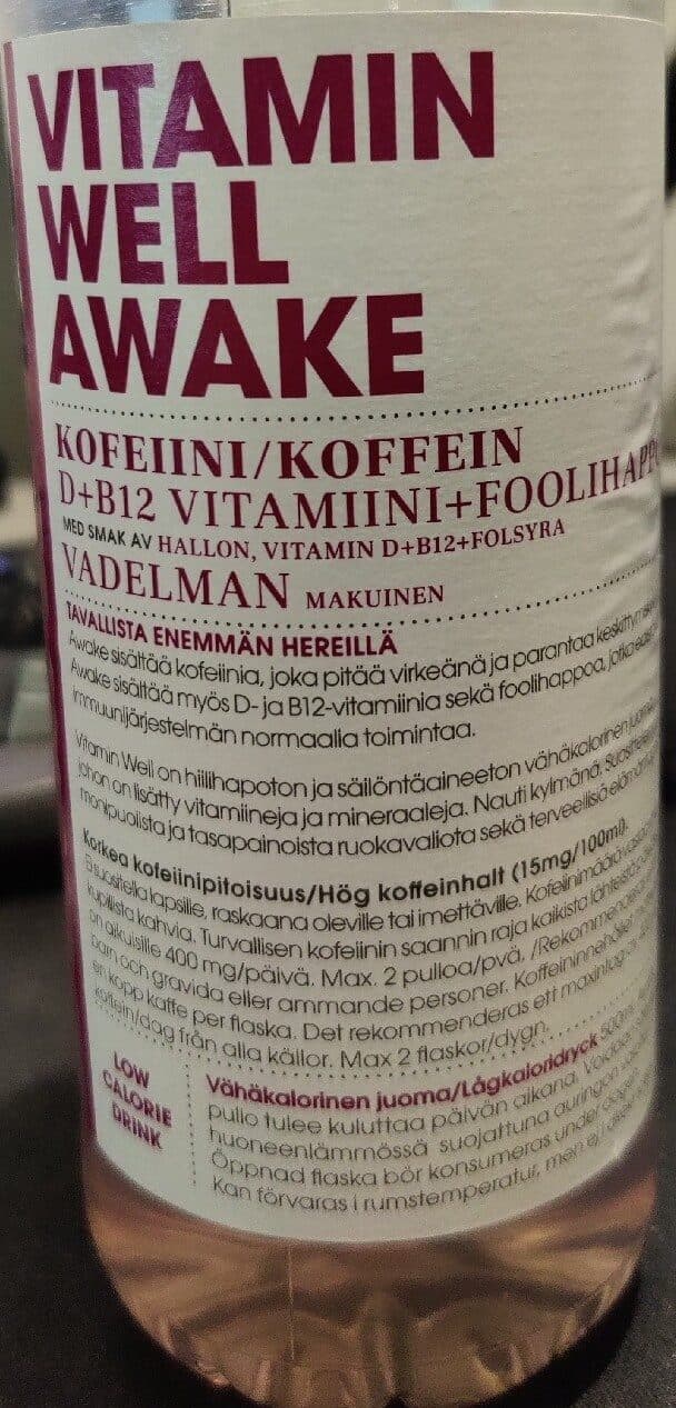 Vitamin Well Awake - Vadelma vitamiinivesi packshot