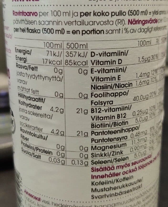 Vitamin Well Awake - Vadelma vitamiinivesi packshot