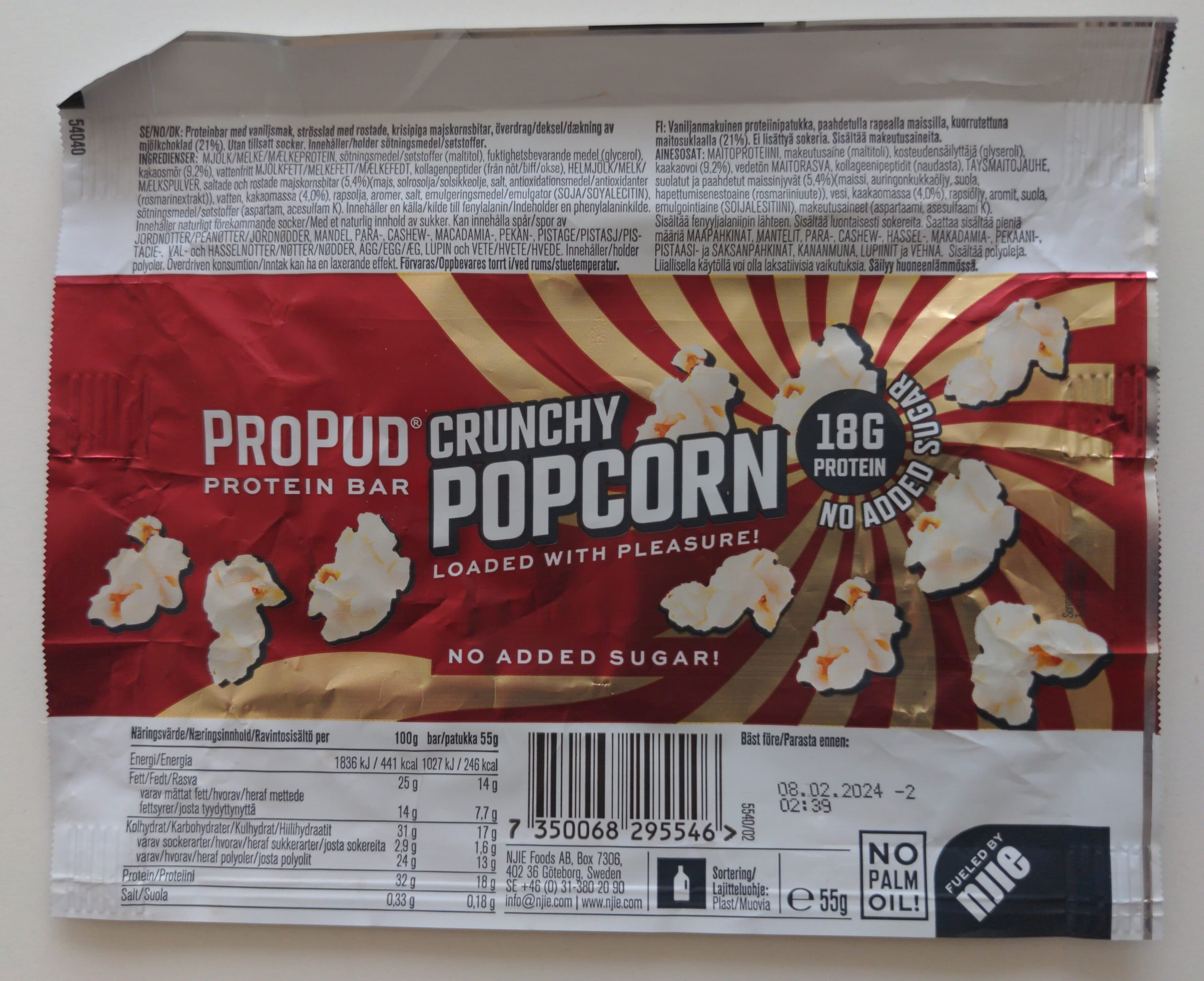 ProPud Popcronproteiinipatukka packshot