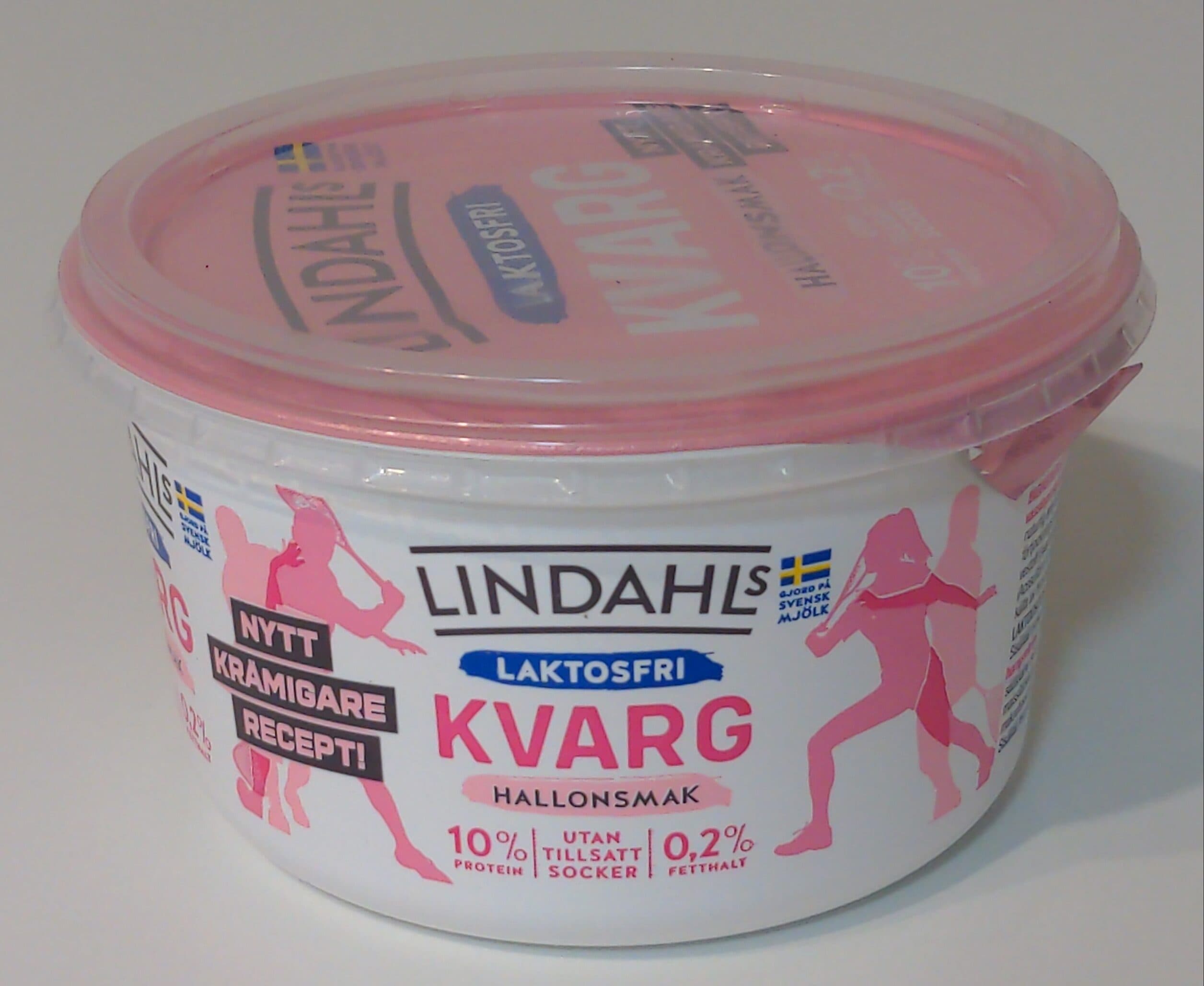 Lindahls Laktosfri kvarg hallonsmak packshot